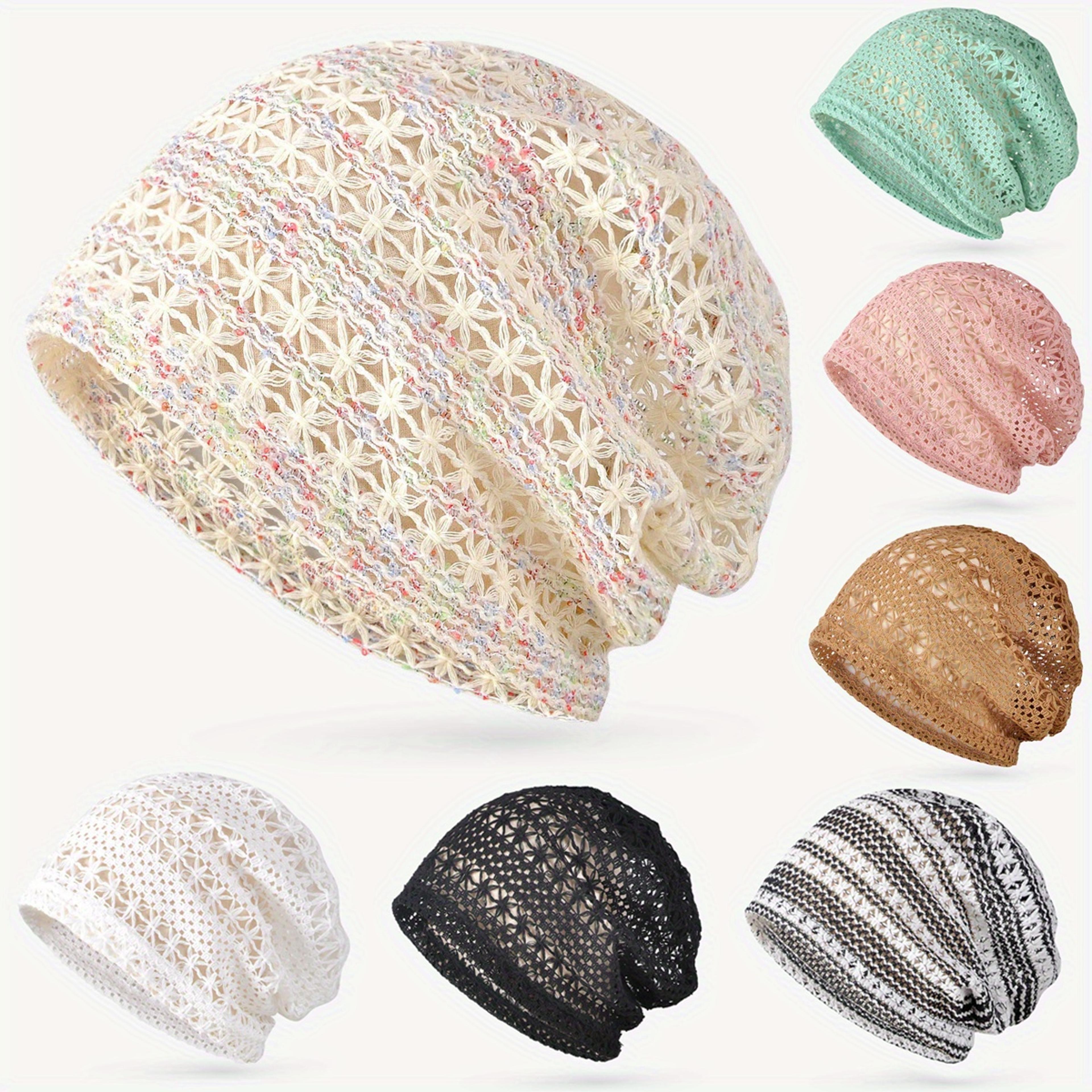 elegant lace docker hat: breathable brimless beanie