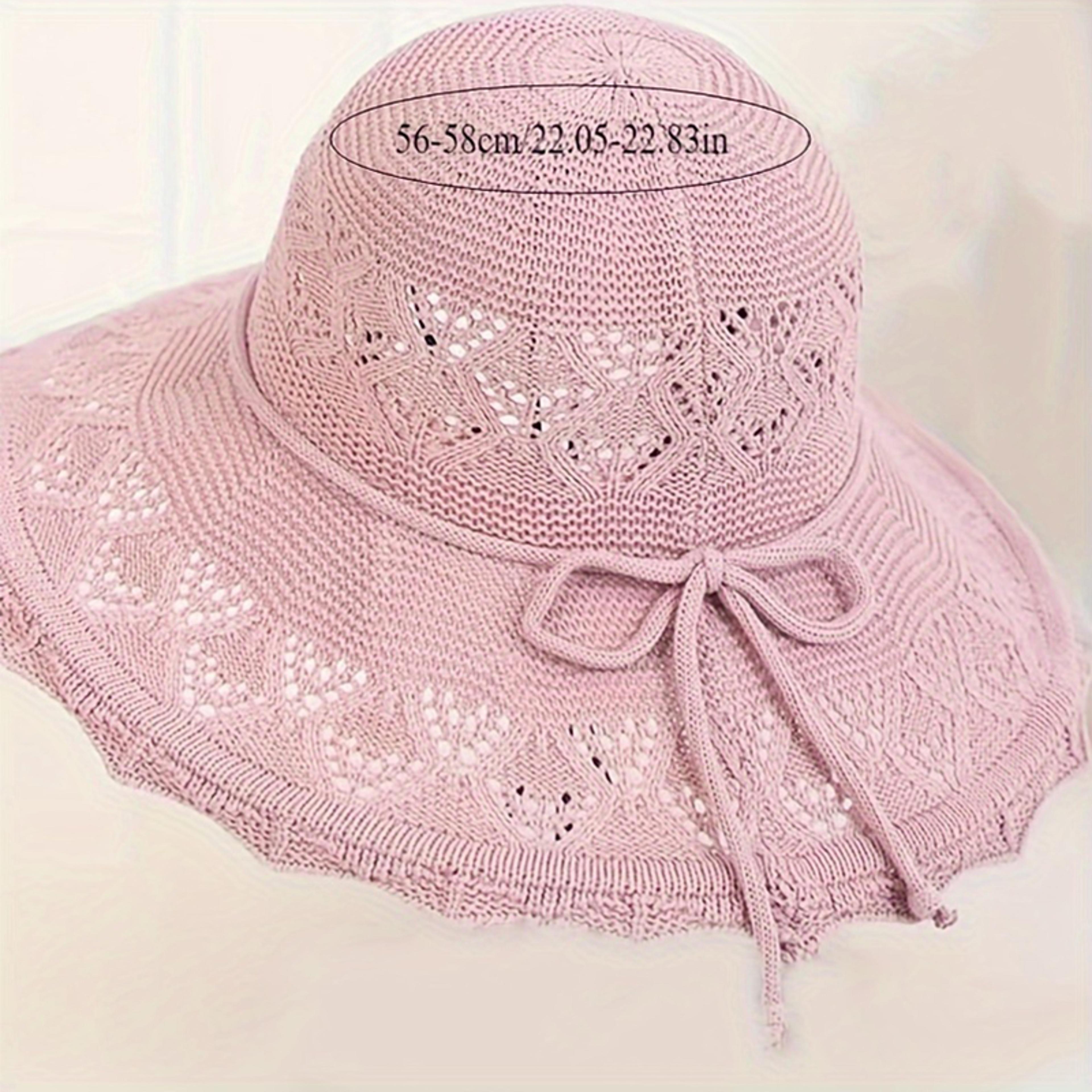 SereneWave Womens Wide Brim Straw Sun Hat  Foldable Beach  Summer UV Protection Cap 1