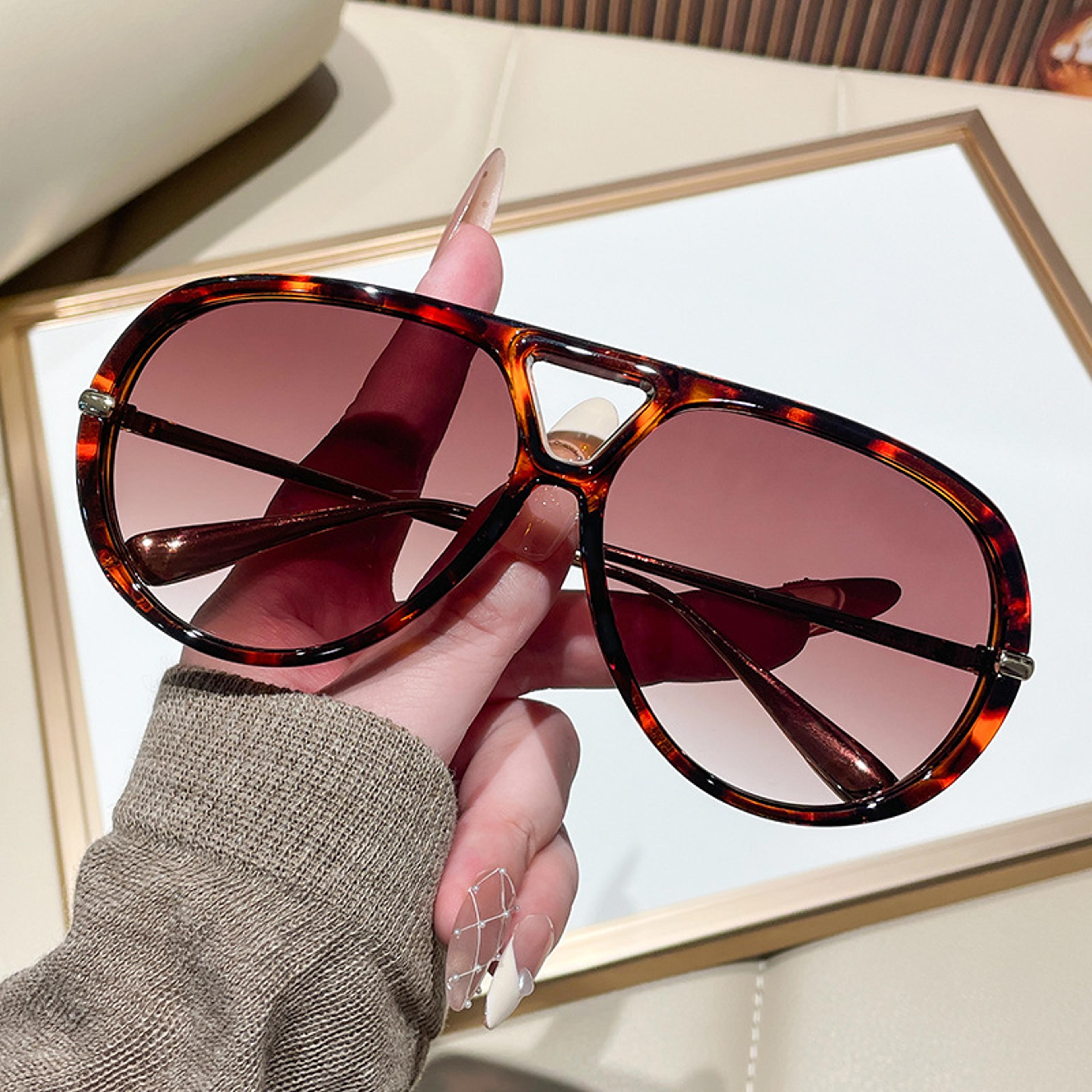 Luxora Oversized Vintage Pilot Sunglasses With Double Bridge Style 4
