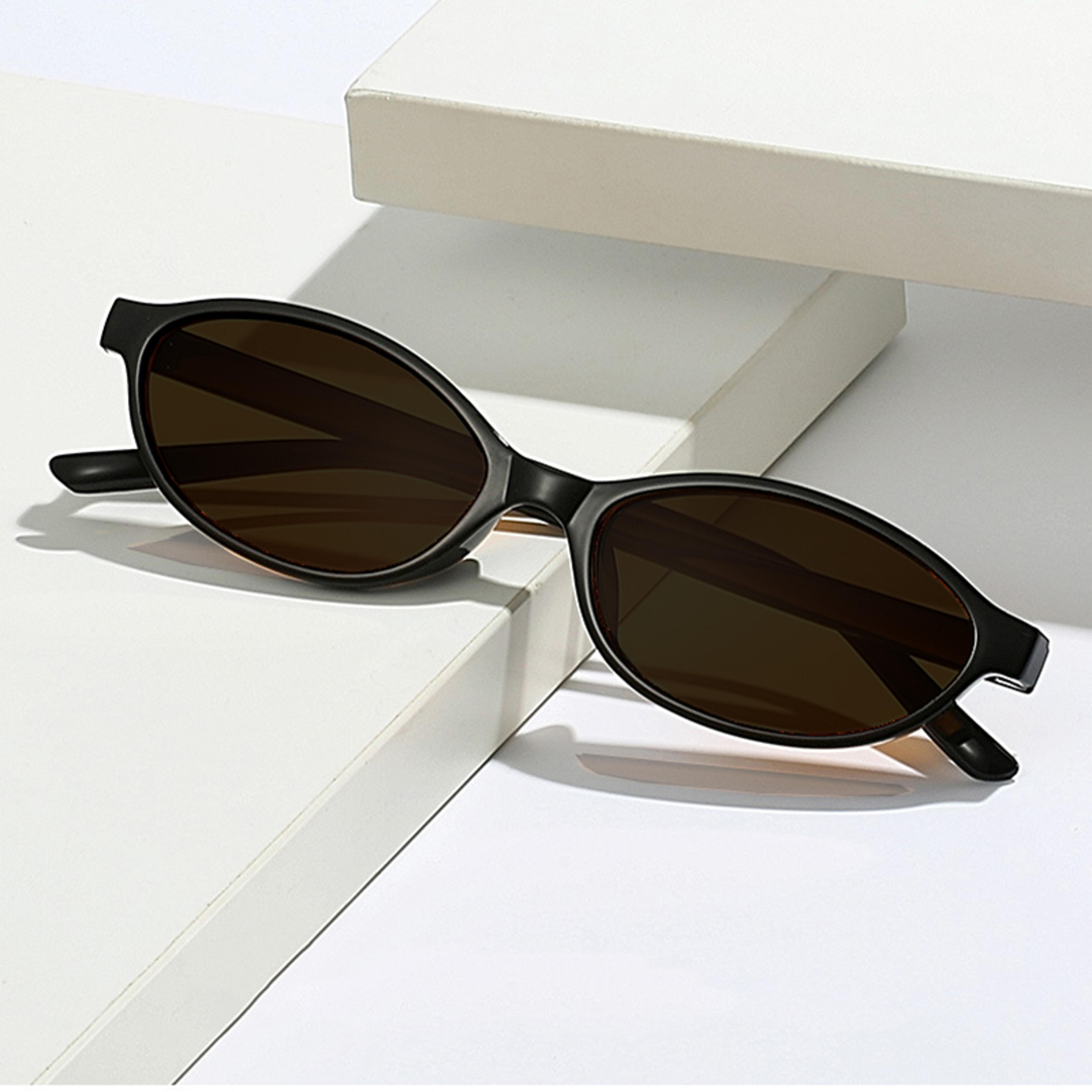 Retro Oval Cat Eye Sunglasses Trendy Small Frame Punk Sunnies 1