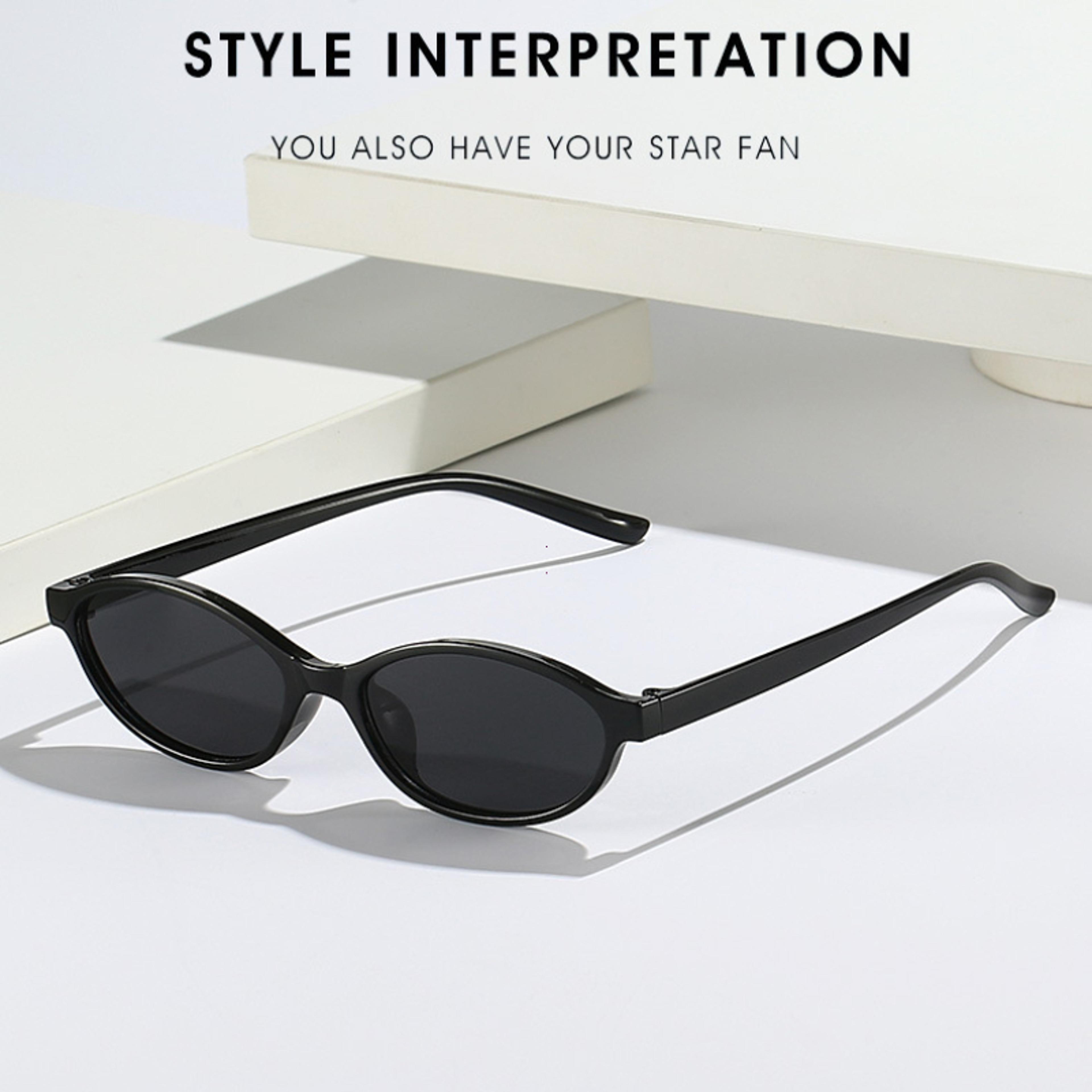 Retro Oval Cat Eye Sunglasses Trendy Small Frame Punk Sunnies 3