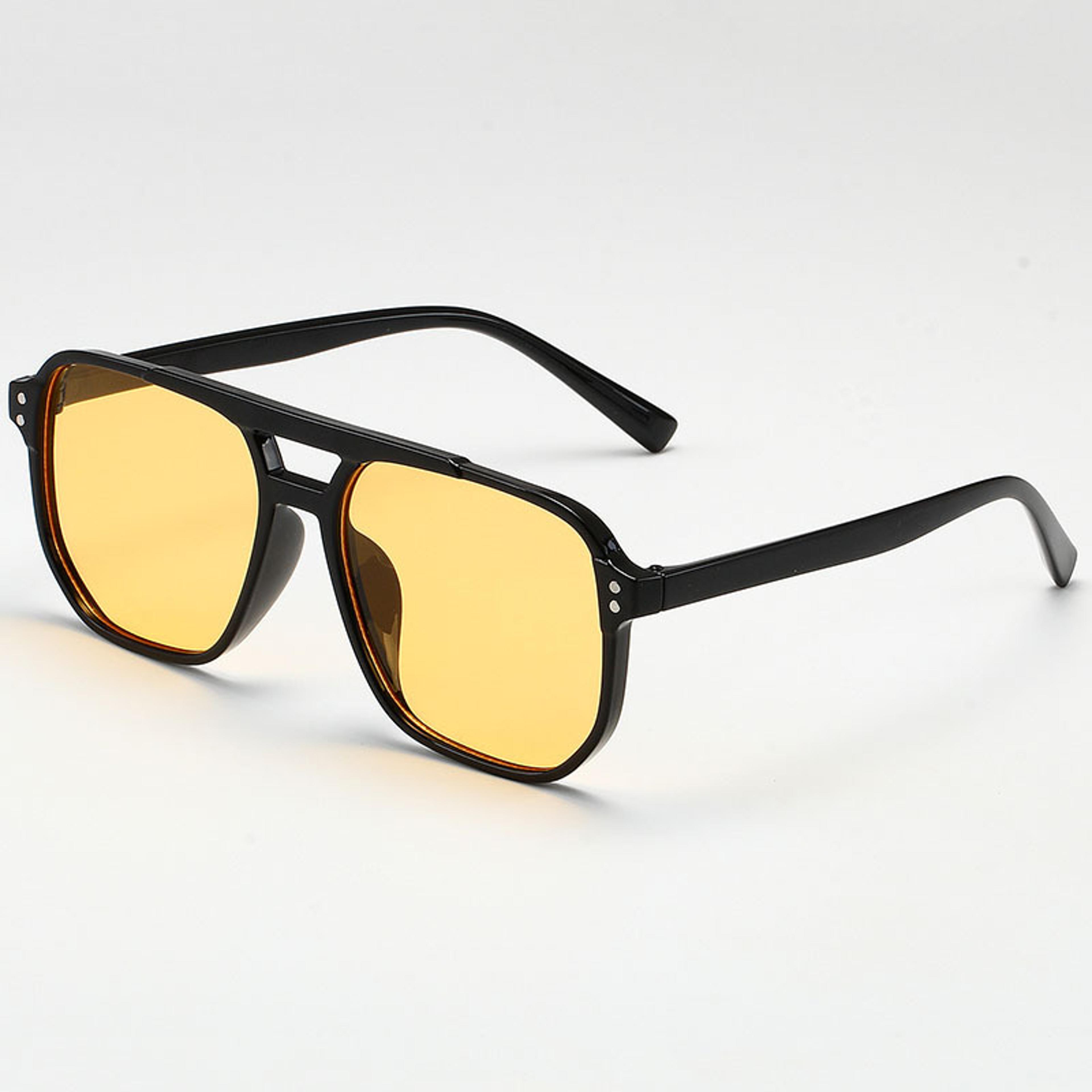 Retro Polygon Sunglasses With Double Beam Frame Vintage Square Eyeglasses 1