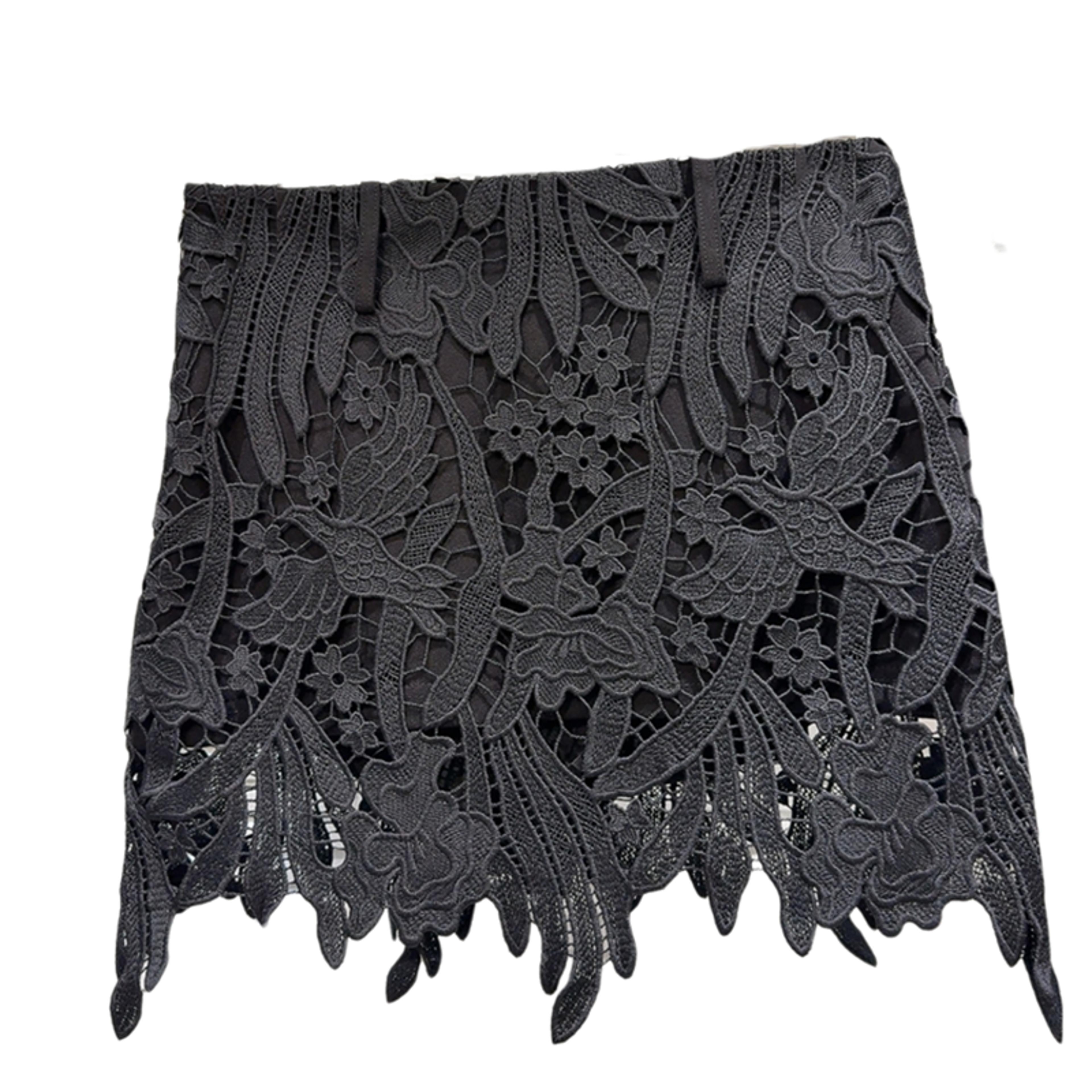 Elegance Hollow Out Lace Mini Skirt Floral A Line Spring Fashion For Women 4
