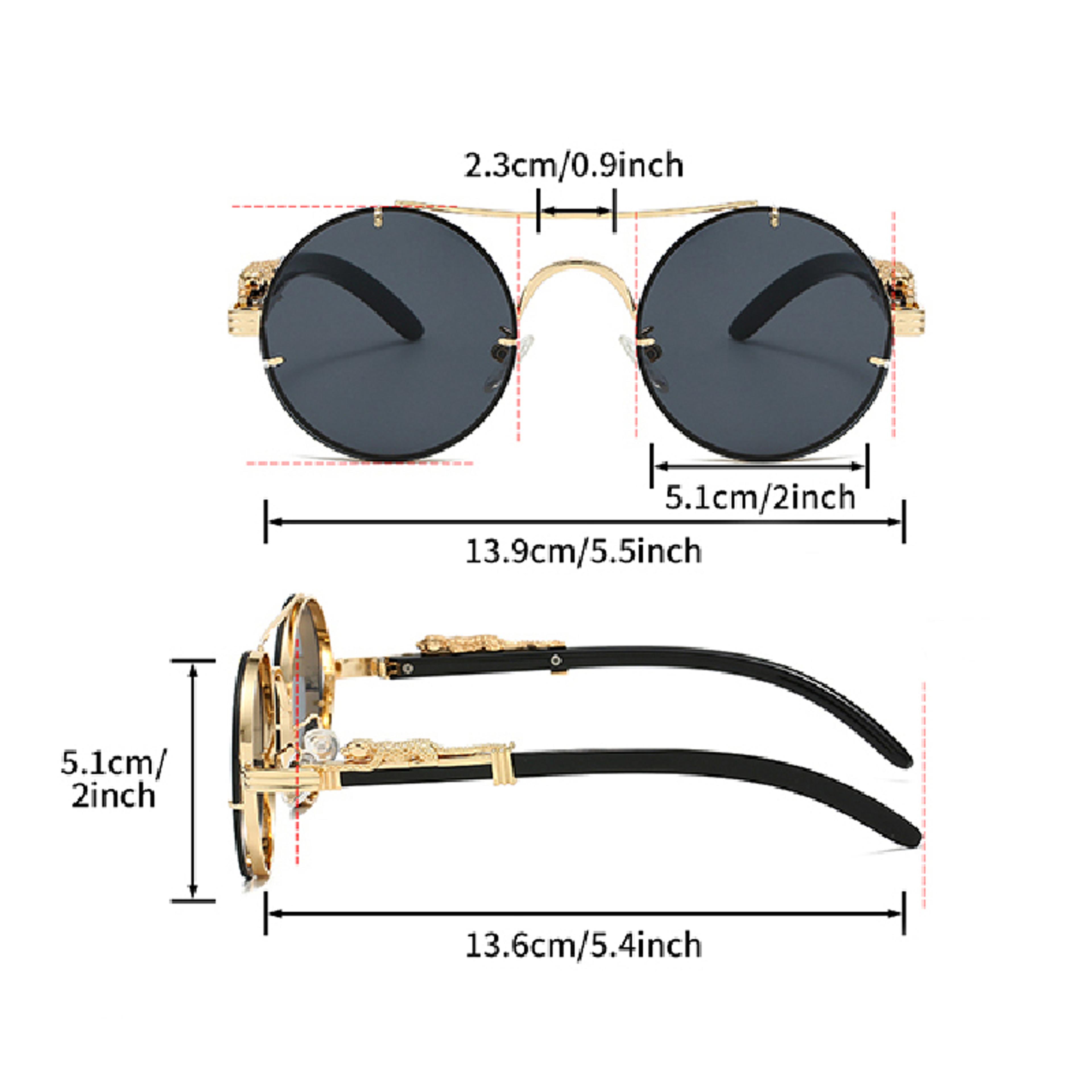 Aura Vintage Round Sunglasses  Retro Double Bridge Sunglasses  Trendy Unisex Shades 8