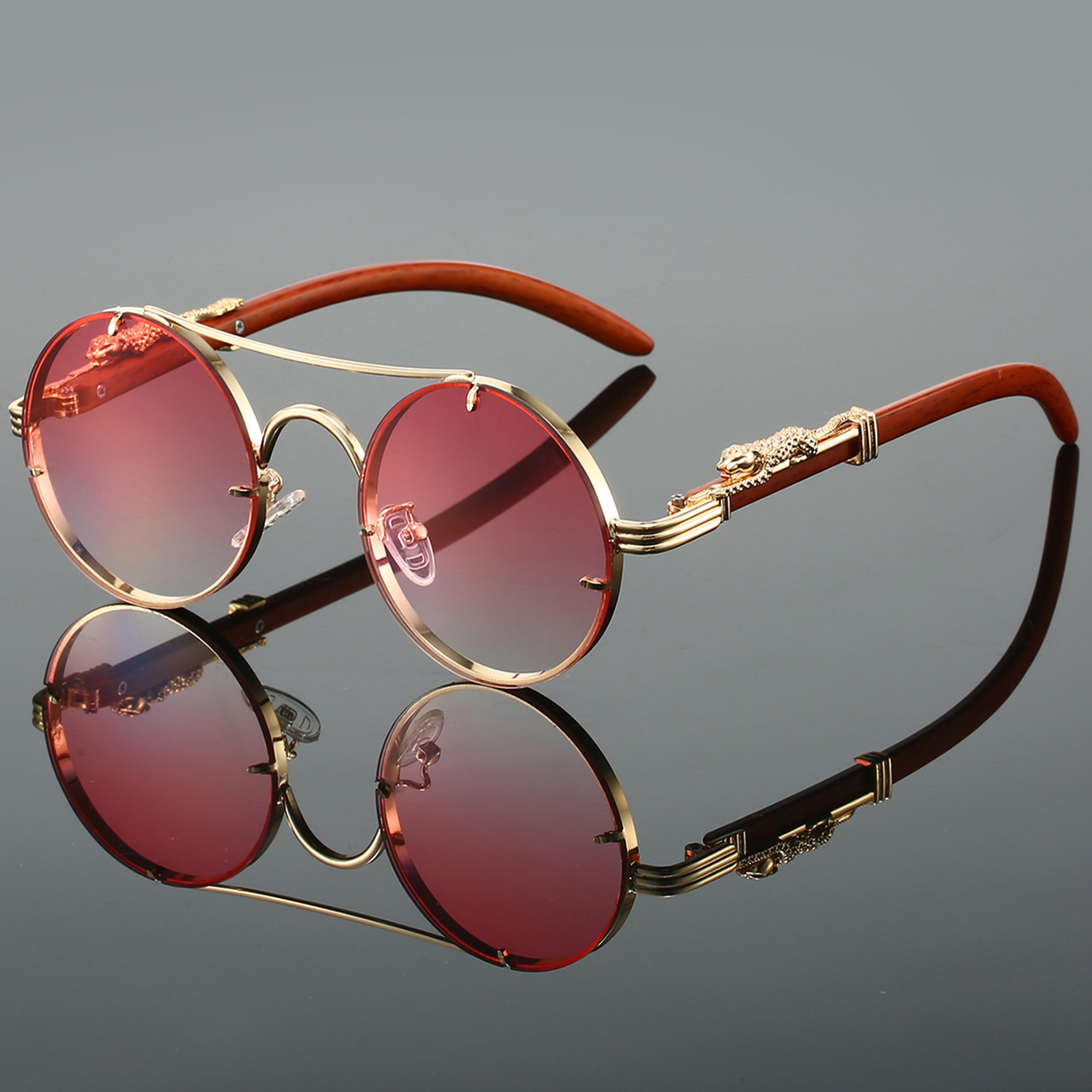 Aura Vintage Round Sunglasses  Retro Double Bridge Sunglasses  Trendy Unisex Shades 3