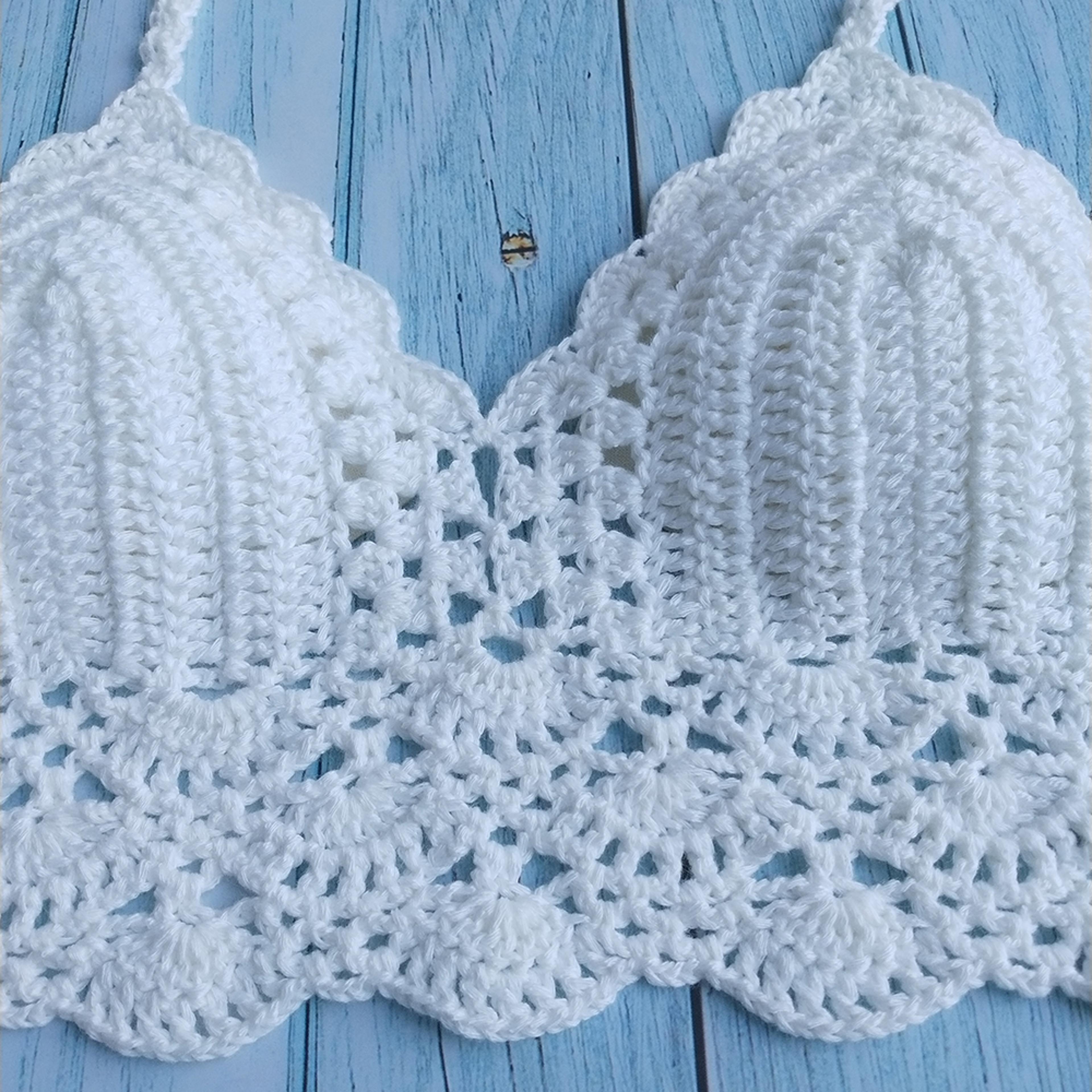 Handmade Crochet Womens Bikini Top Boho Festival Swim Bralette 2