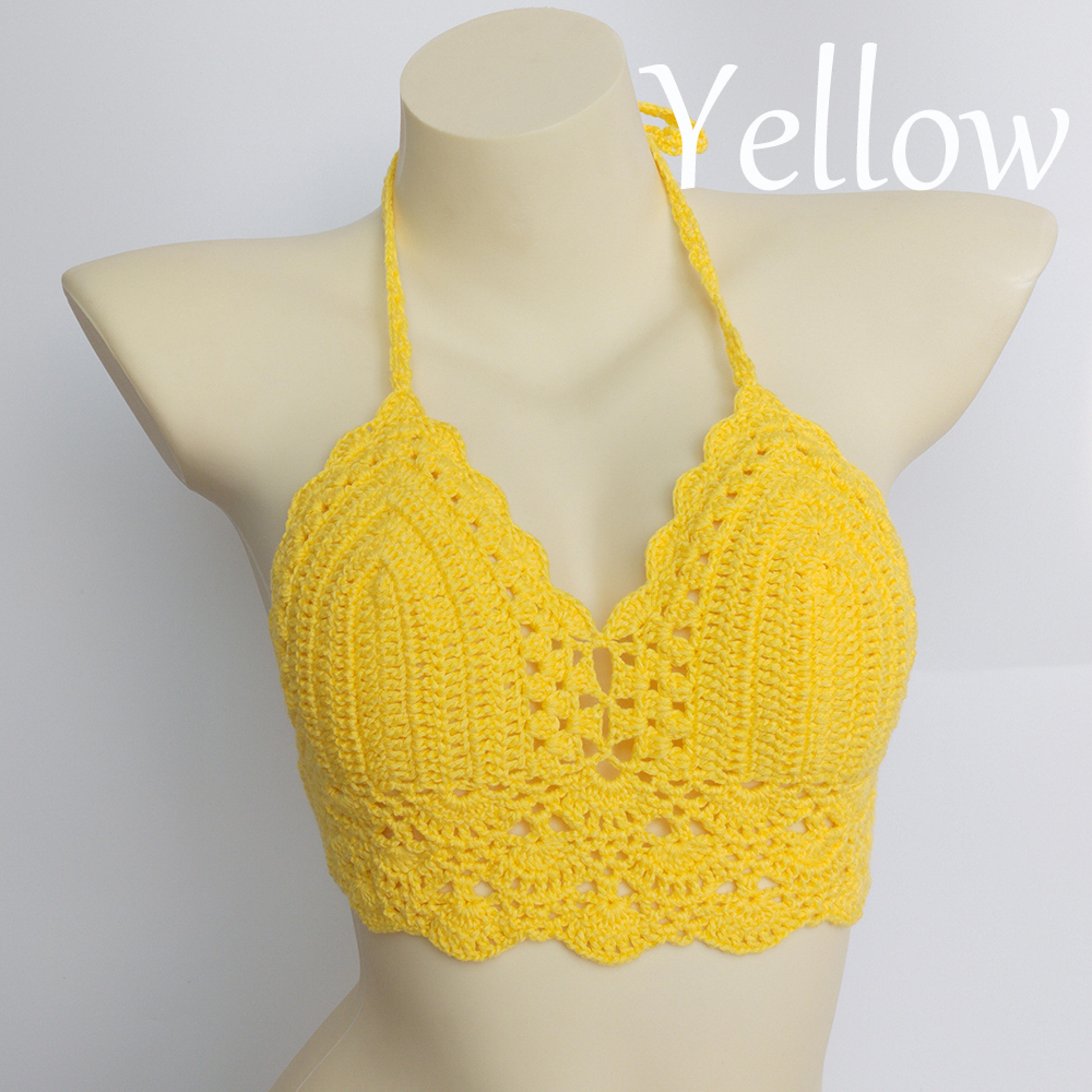 Handmade Crochet Womens Bikini Top Boho Festival Swim Bralette 3