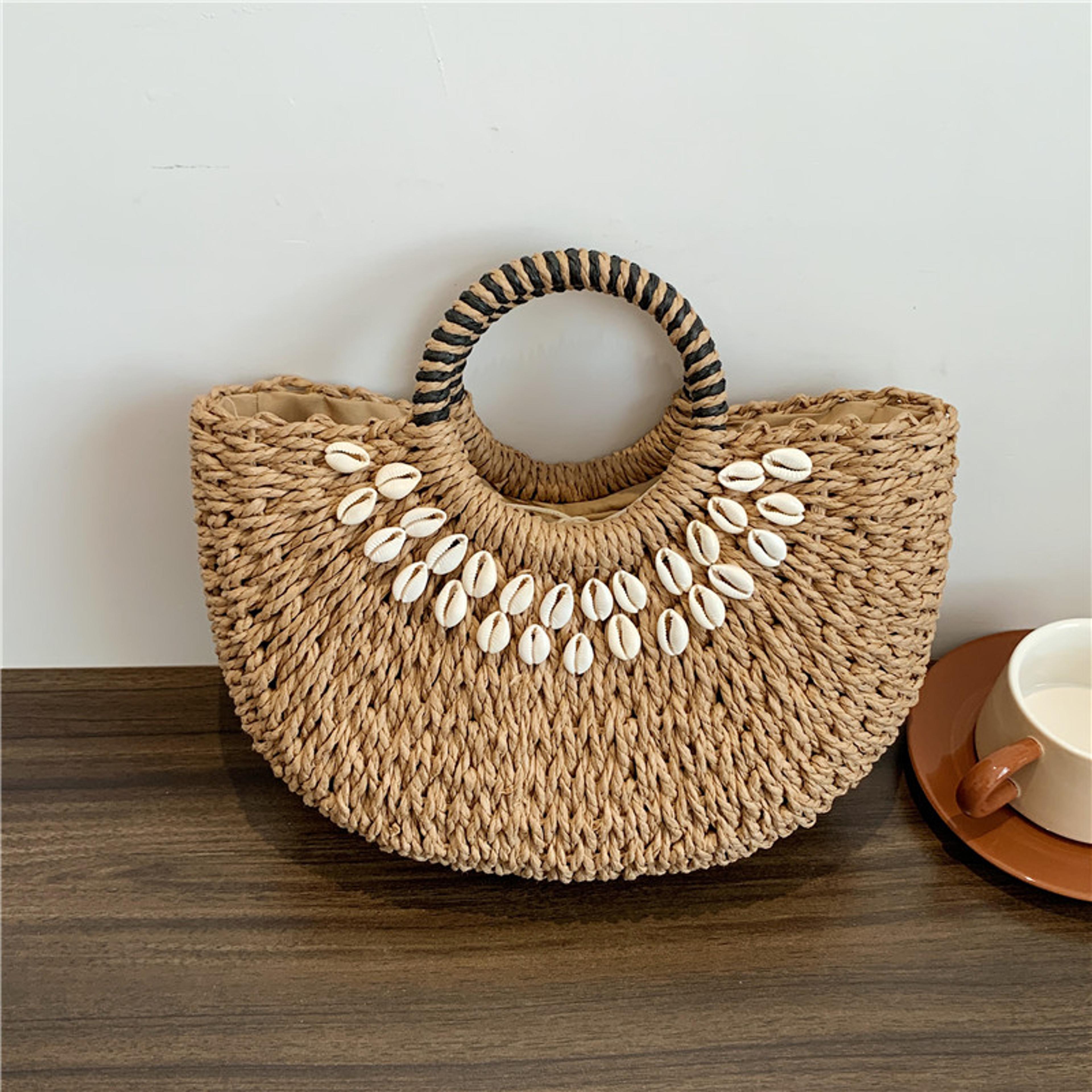 chic summer beach tote bag premium designer straw handbags for women