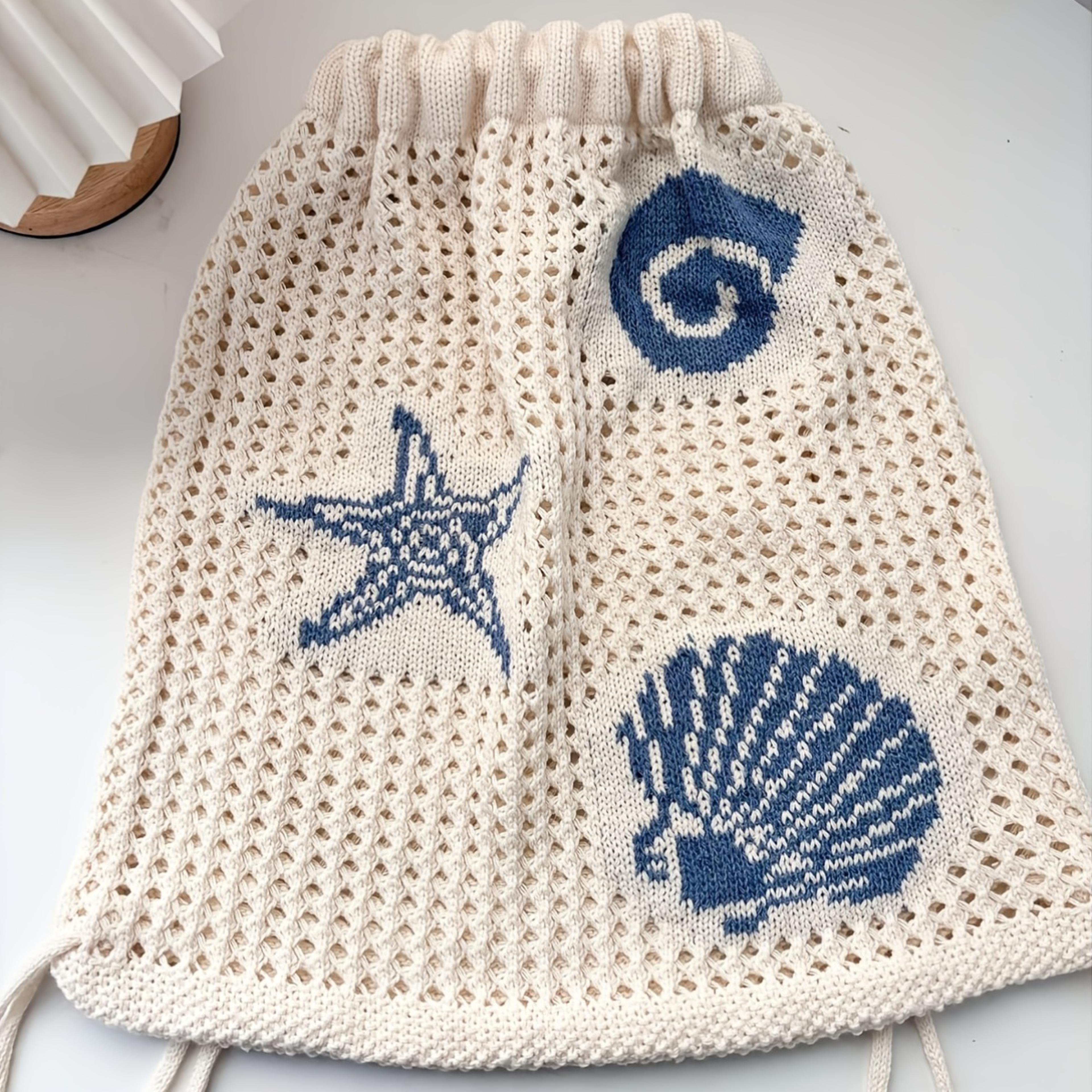 Coastal Charm Mesh Beach Tote And Backpack With Shell Accents 1