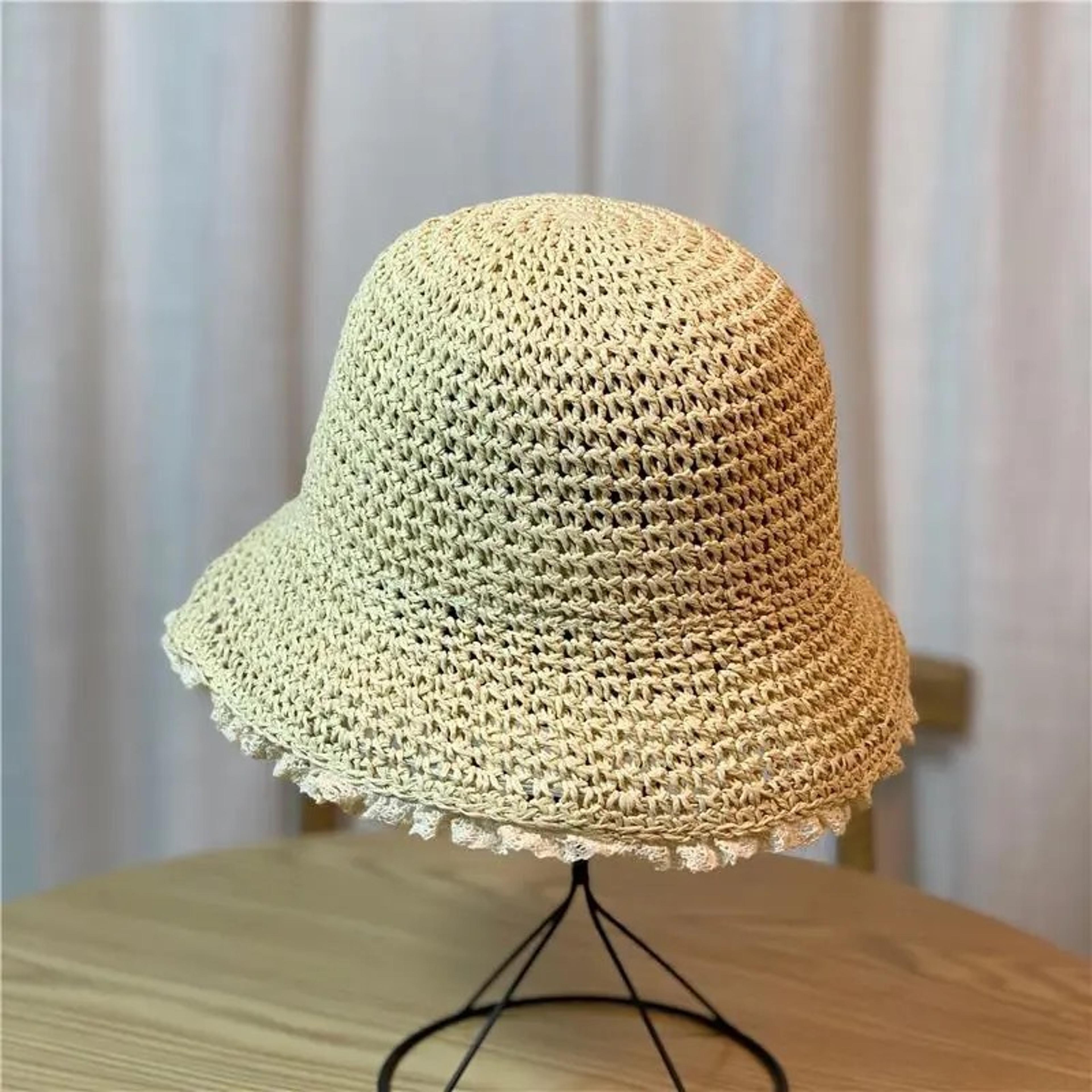 Womens Foldable Crochet Bucket Hat With Lace Detail  Breathable Summer Beach Hat And Stylish Sunsha 2