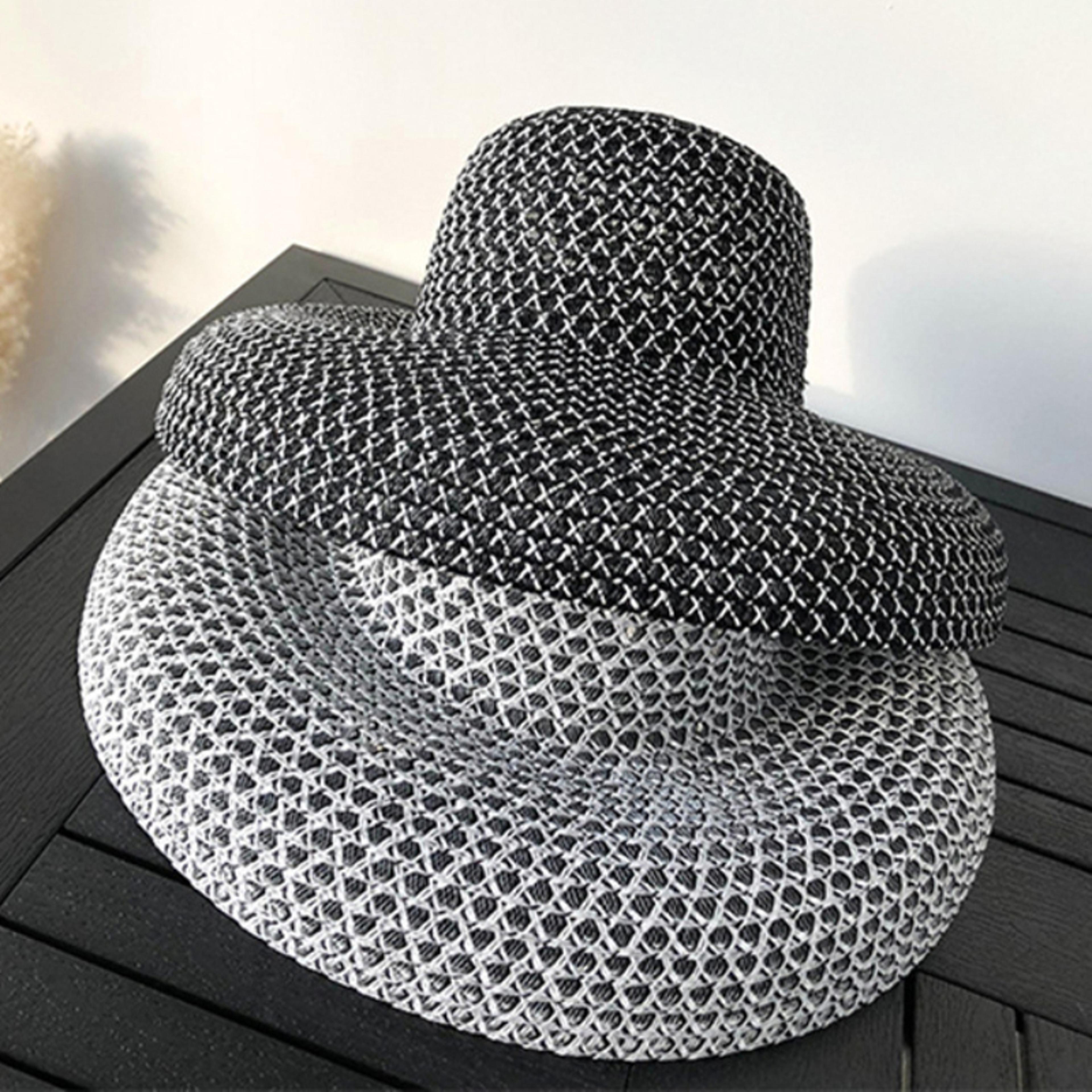 Vintage Wide Brim Straw Hat  Breathable Summer Beach Cap For Sun Protection 3