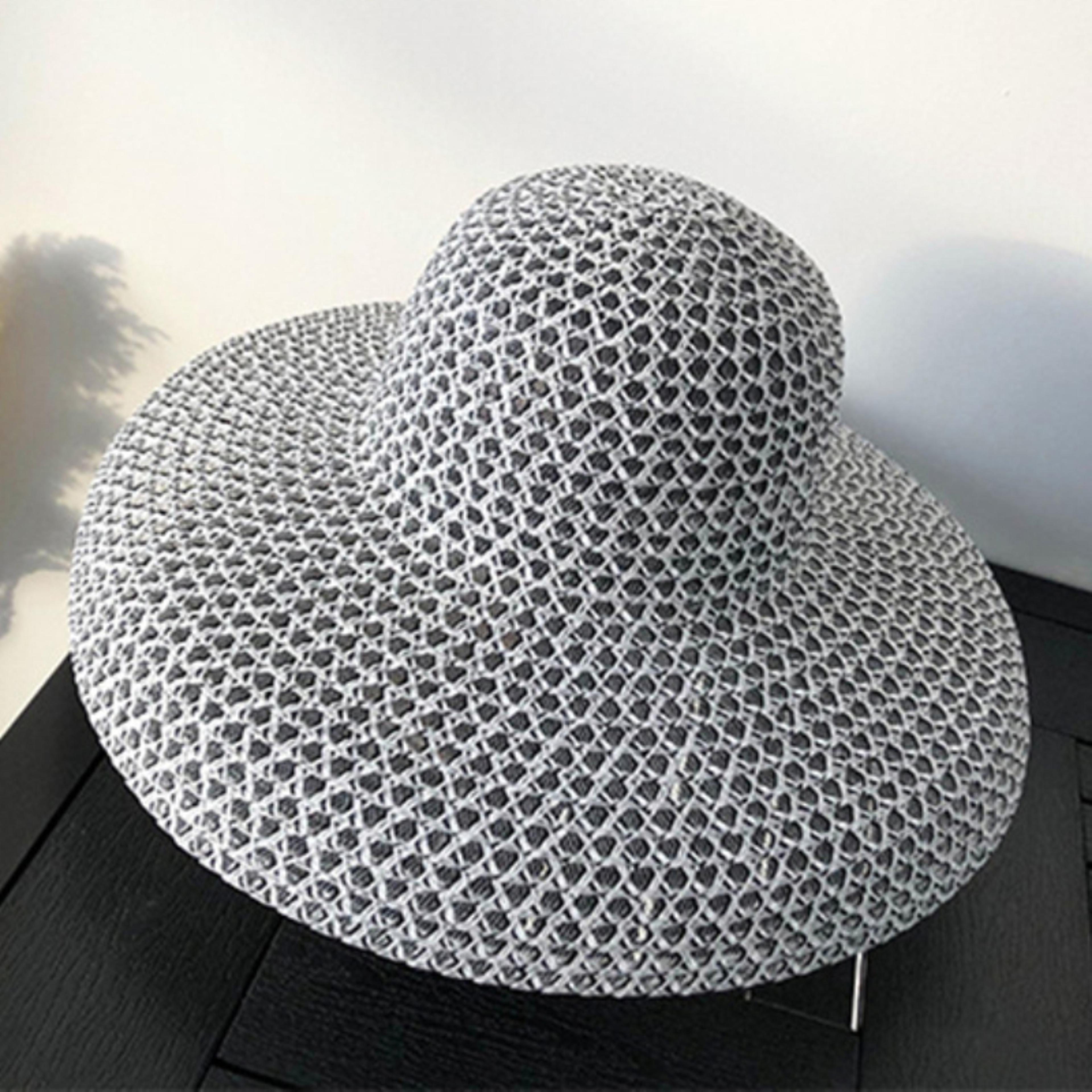 Vintage Wide Brim Straw Hat  Breathable Summer Beach Cap For Sun Protection 4