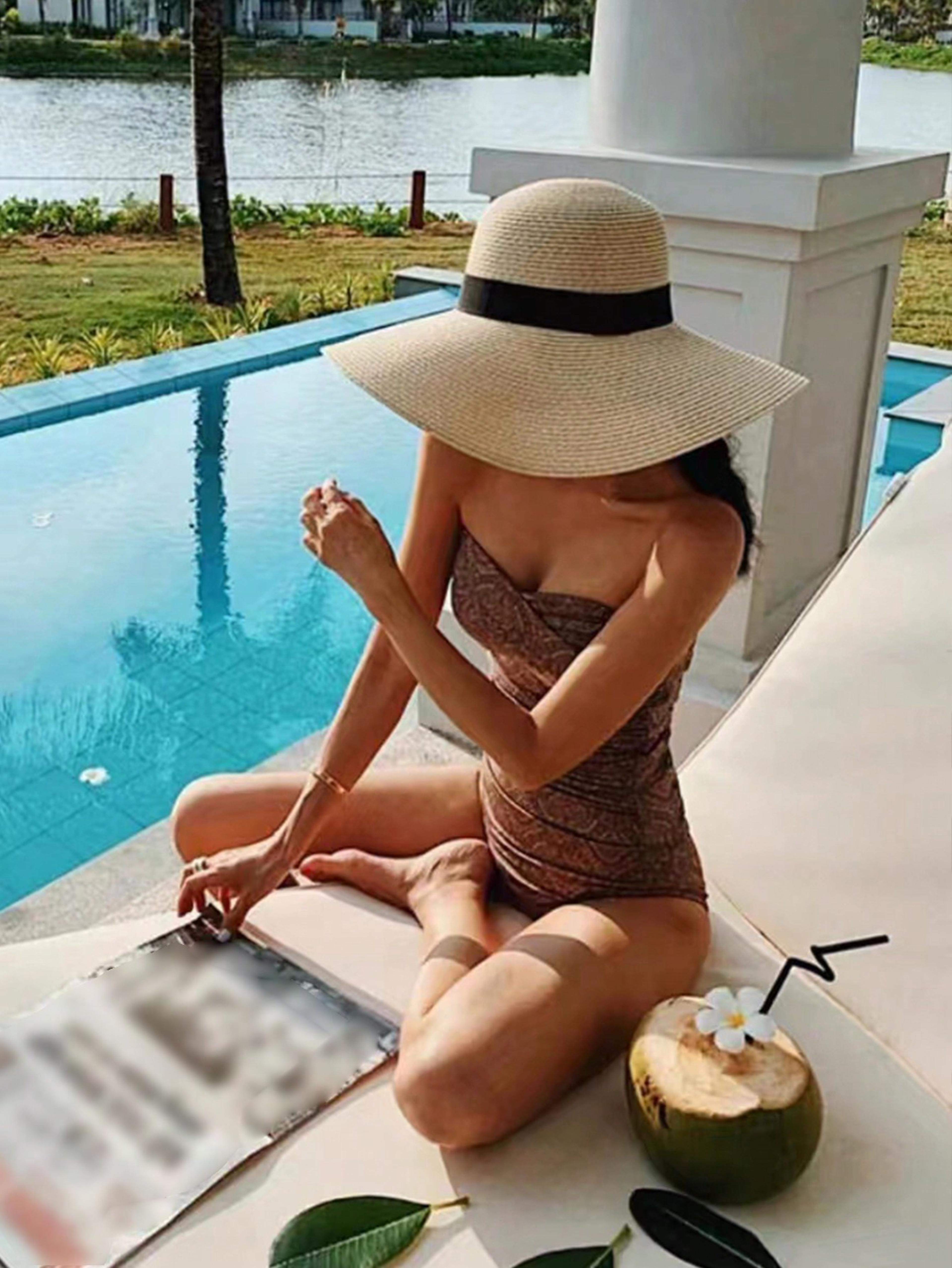 Women Retro Wide Brim Straw Sun Hat For Beach Vacation 2