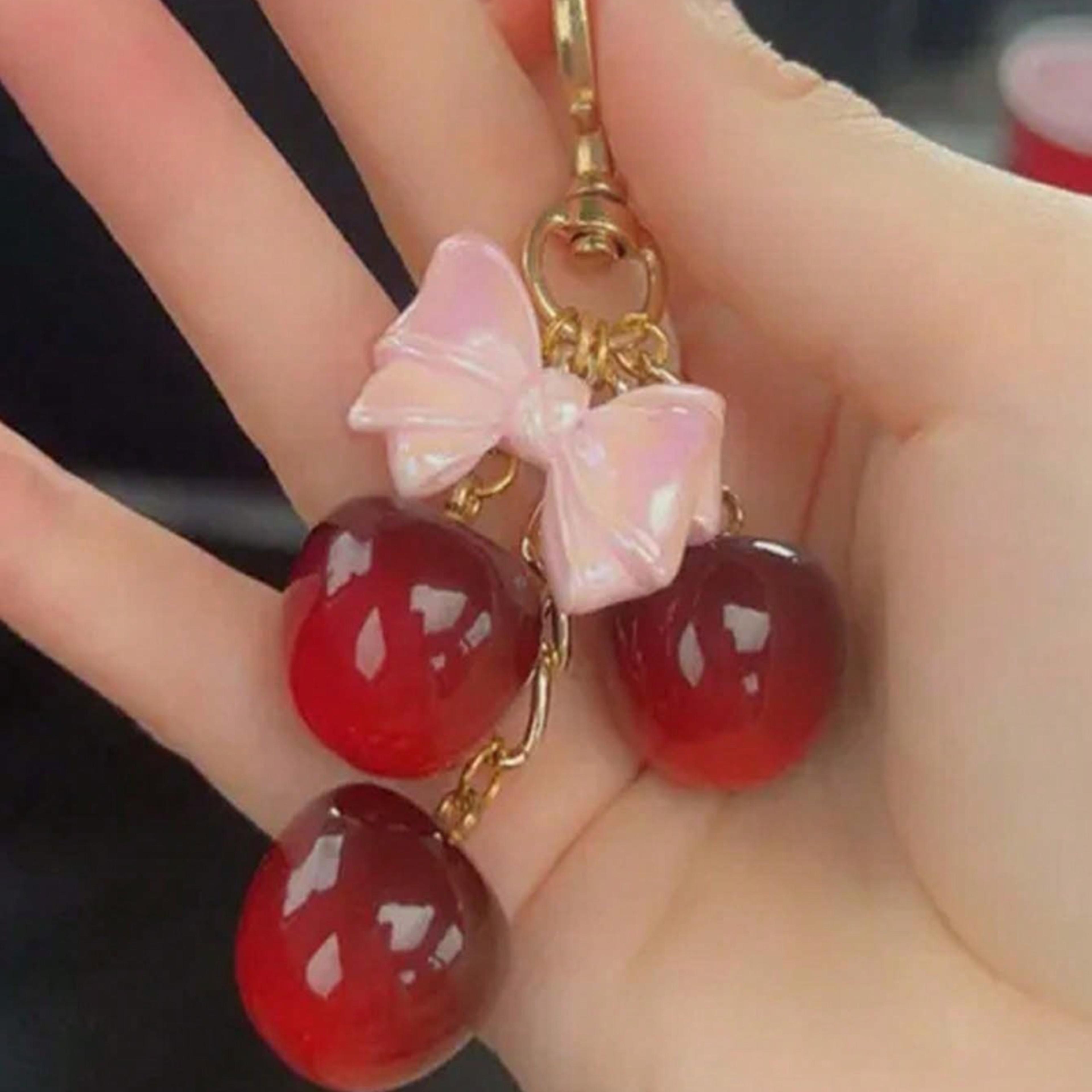 Glitter Cherry Bag Charm And Cute Keychain For Designer Handbags 2