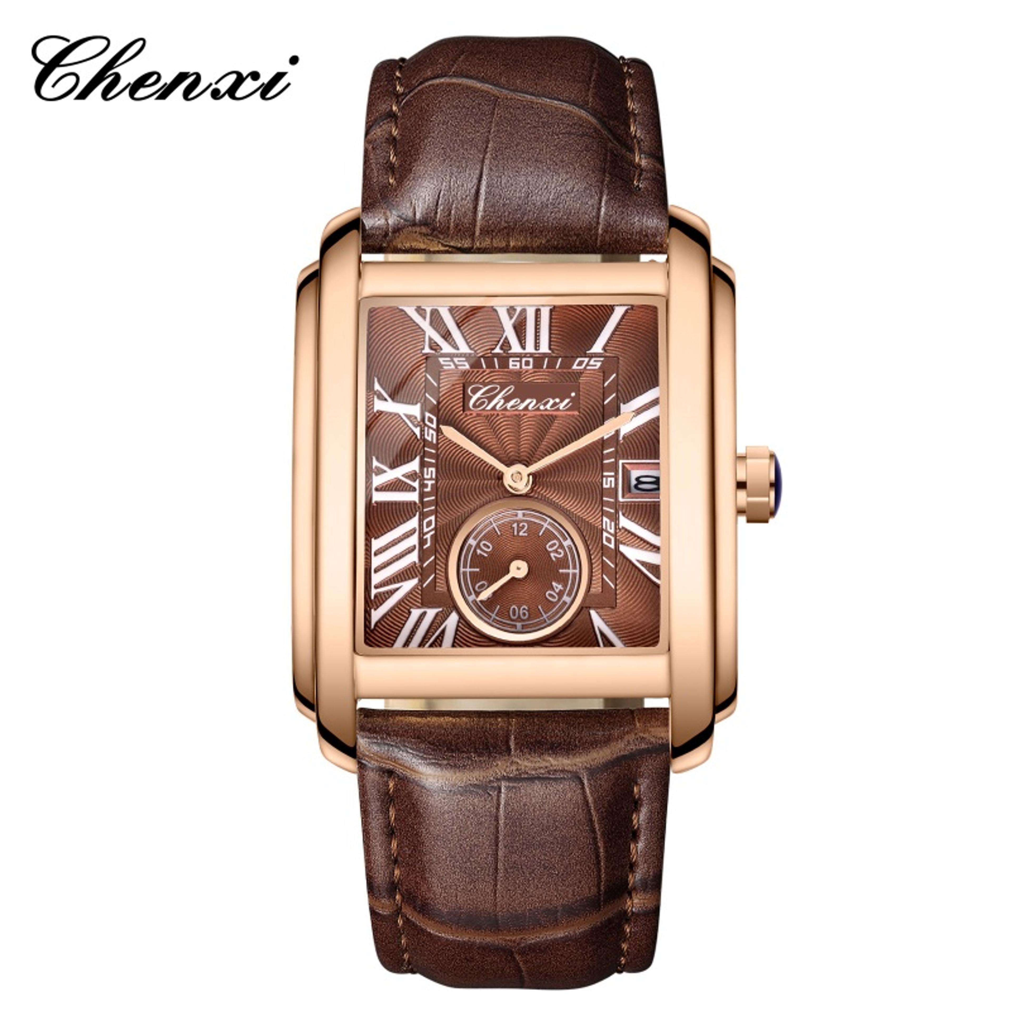 Elite Business Quartz Watch With Leather Strap And Calendar 6