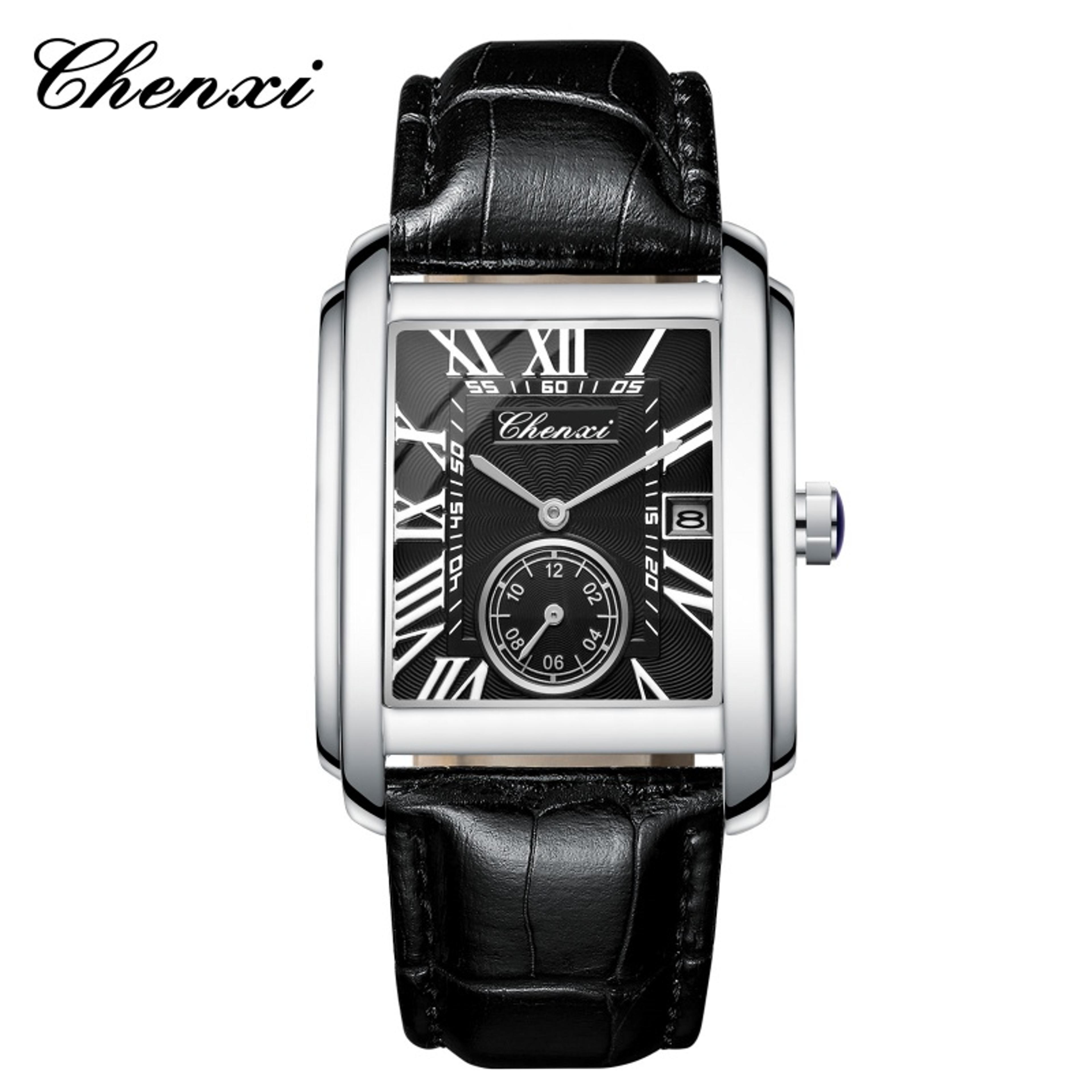 Elite Business Quartz Watch With Leather Strap And Calendar 8