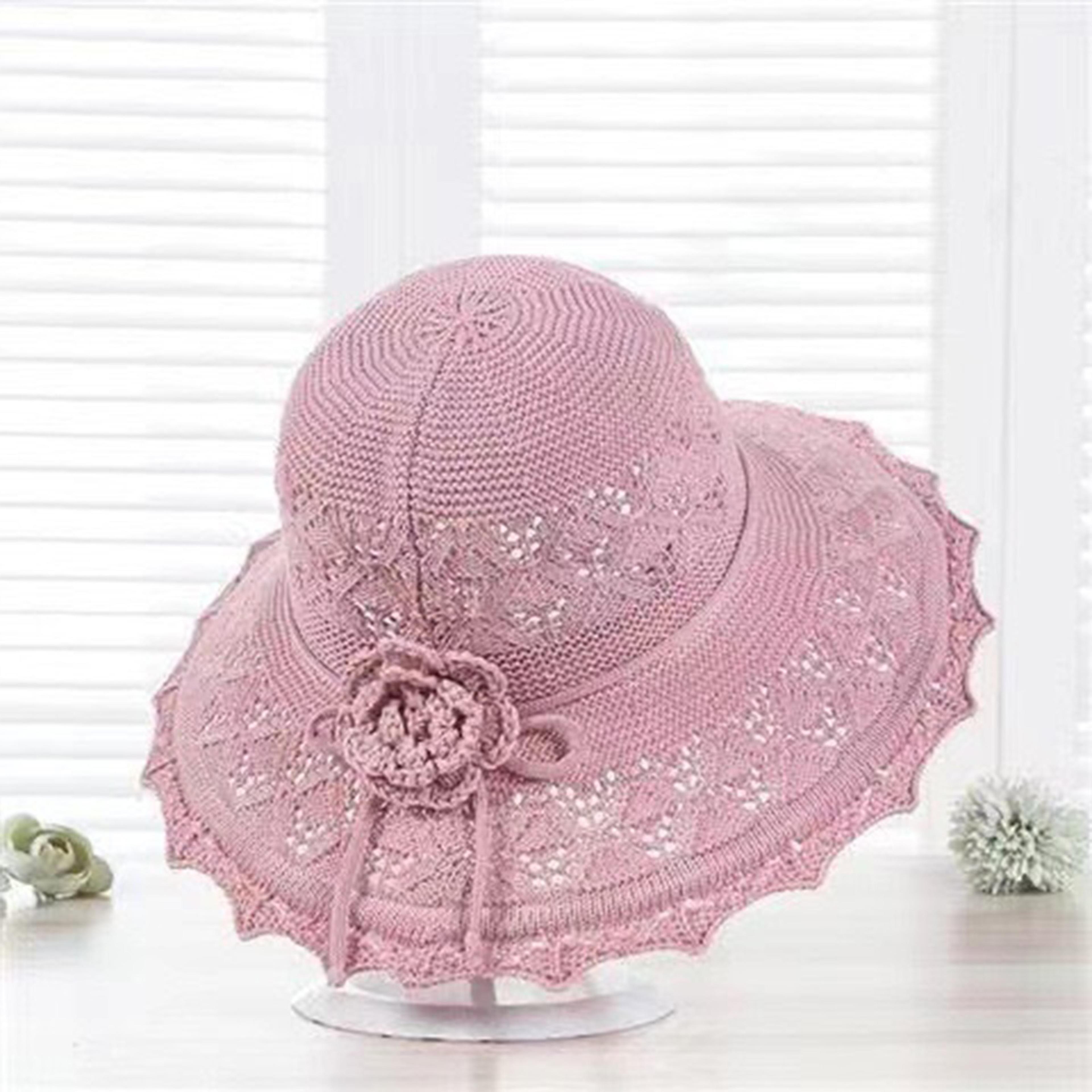 French Style Crochet Wide Brim Sun Hat 4