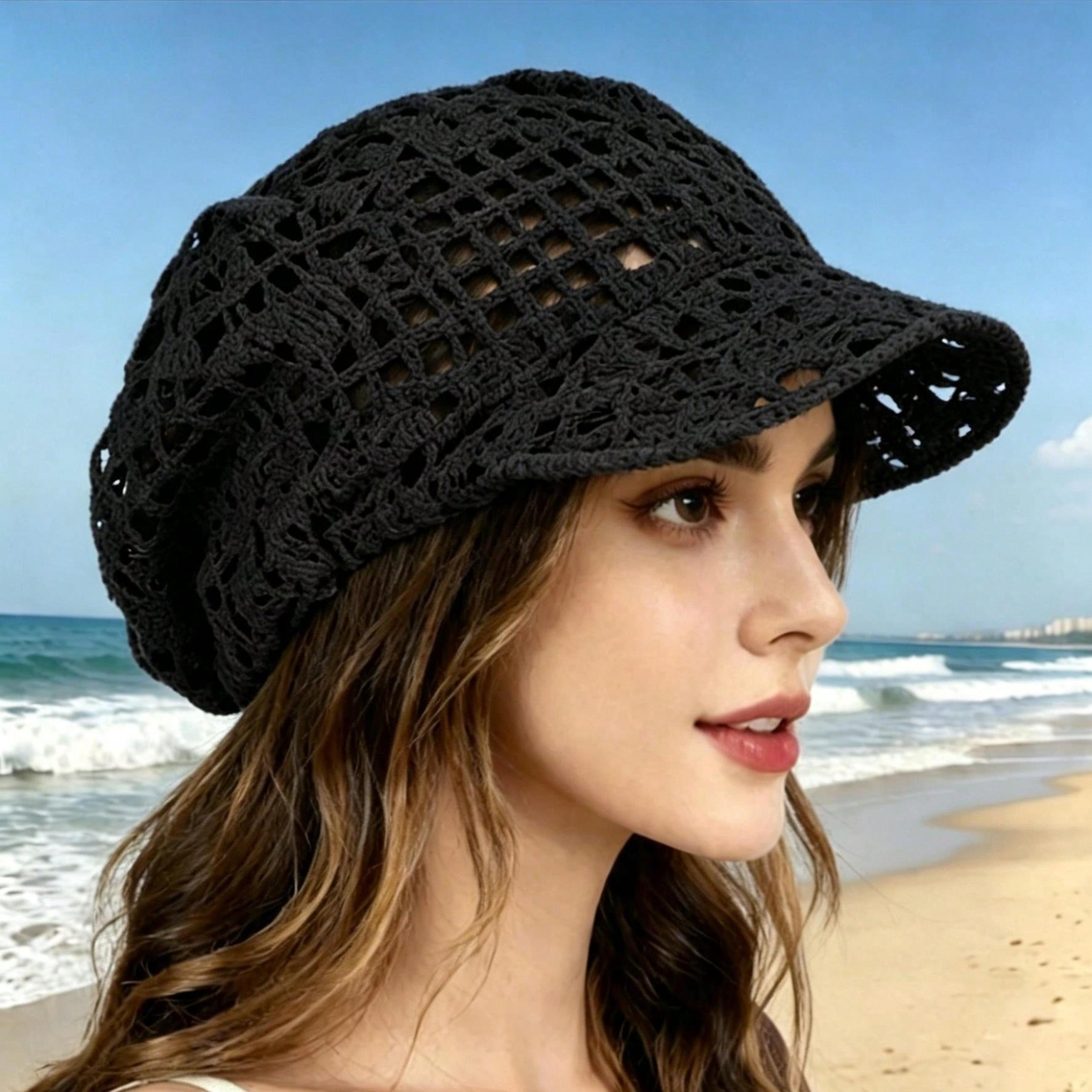 summer crochet mesh fisherman hat sun protection cap