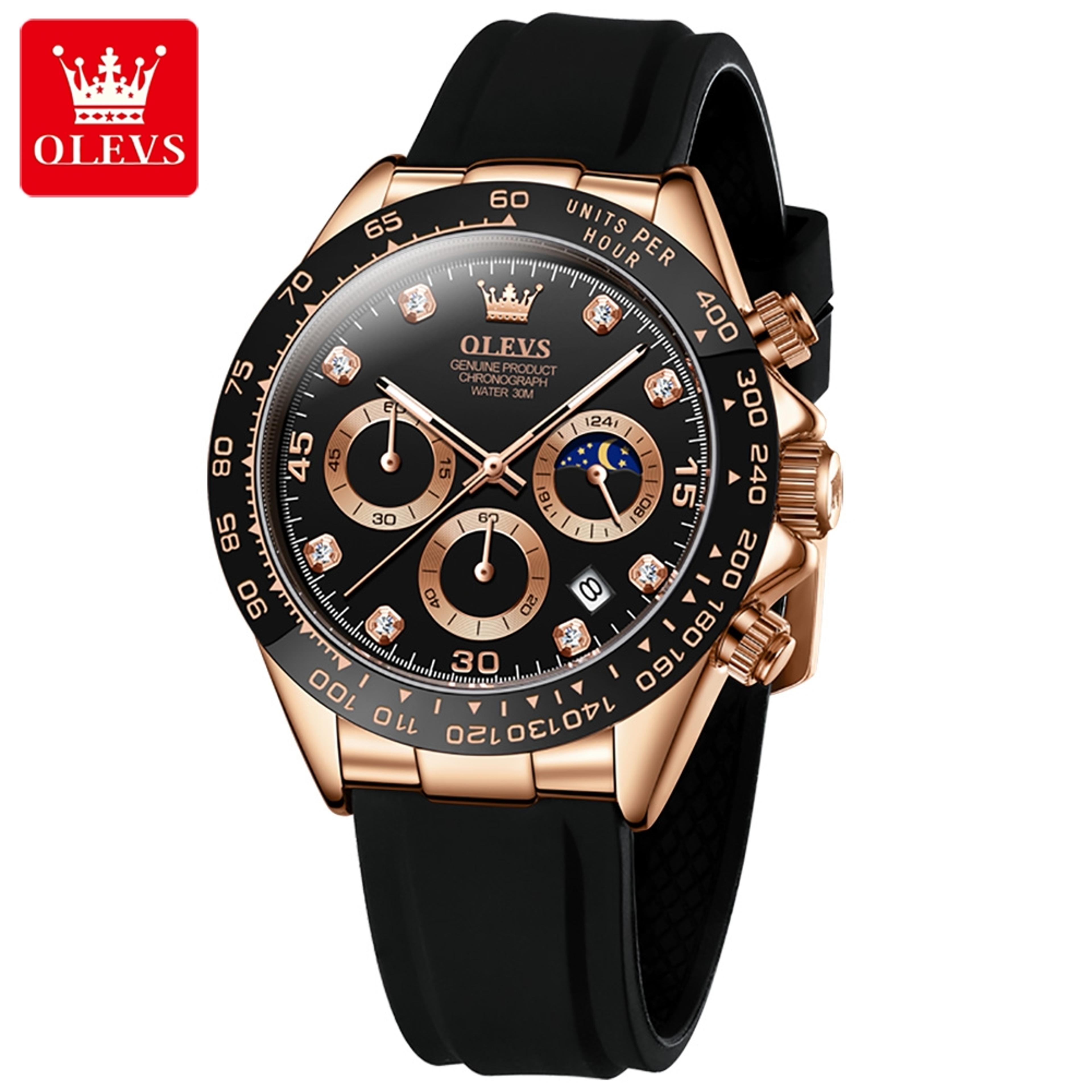 OLEVS Luxury Men Quartz Watch Waterproof Sports Calendar Wristwatch 9