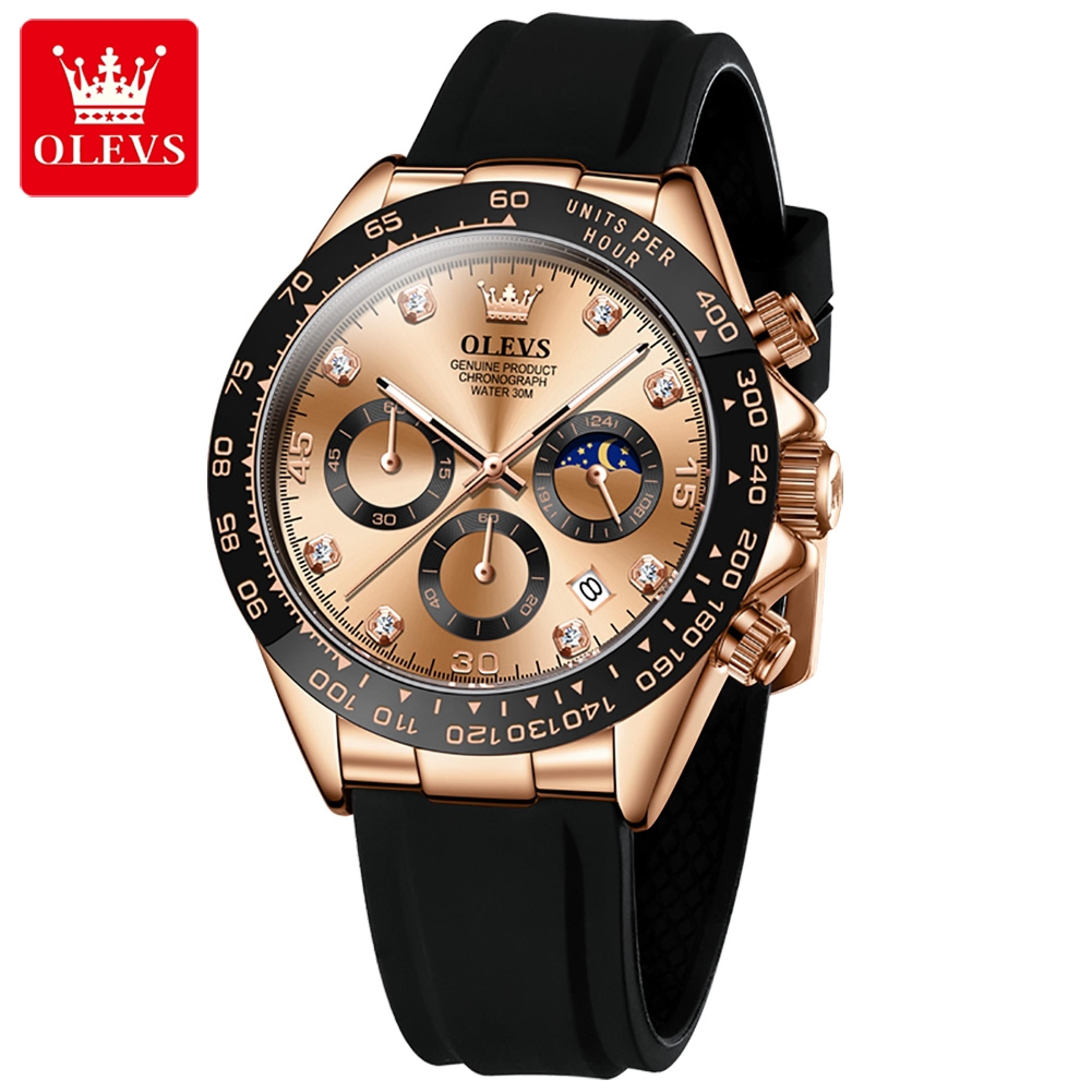 OLEVS Luxury Men Quartz Watch Waterproof Sports Calendar Wristwatch 8