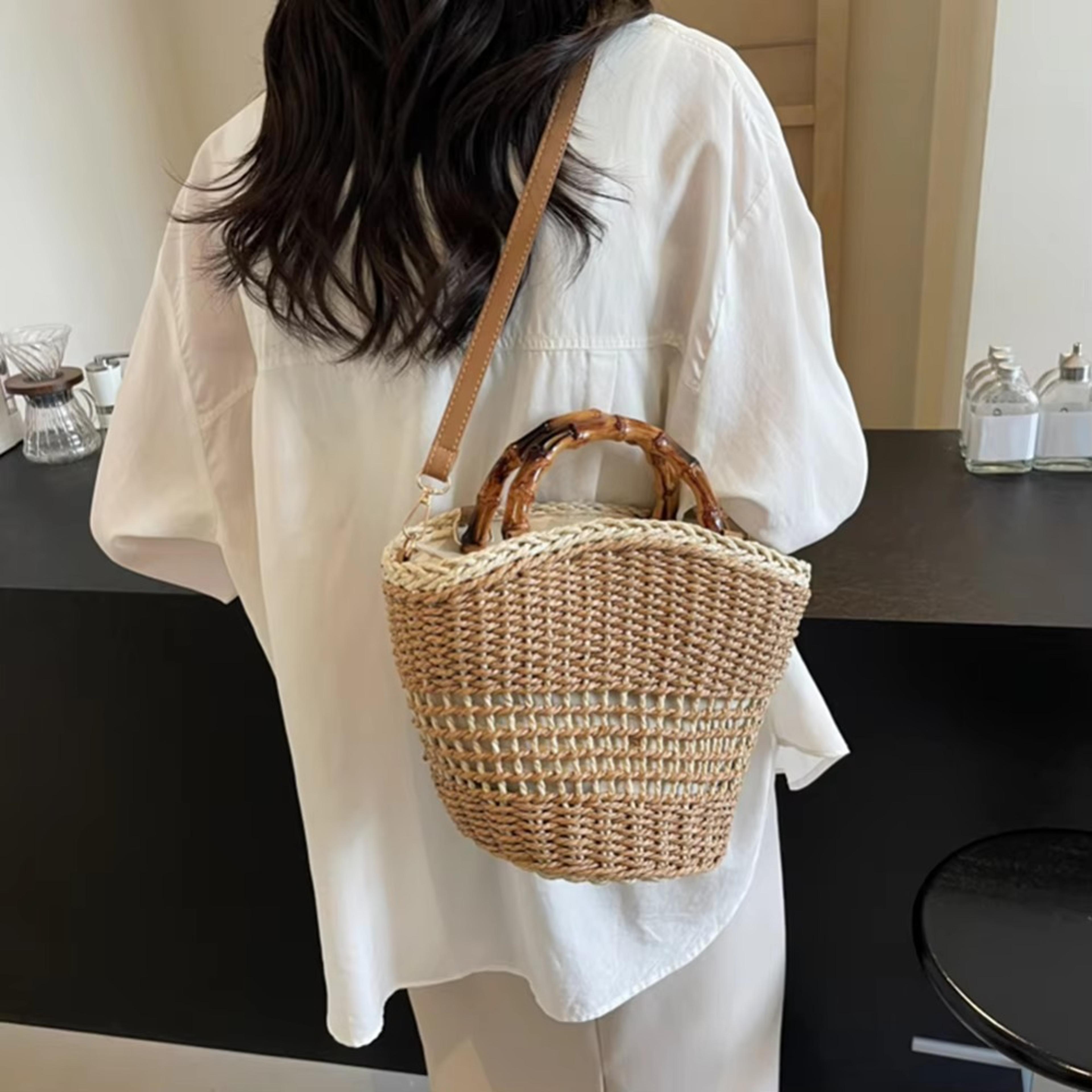sweet weave straw tote and summer beach bag