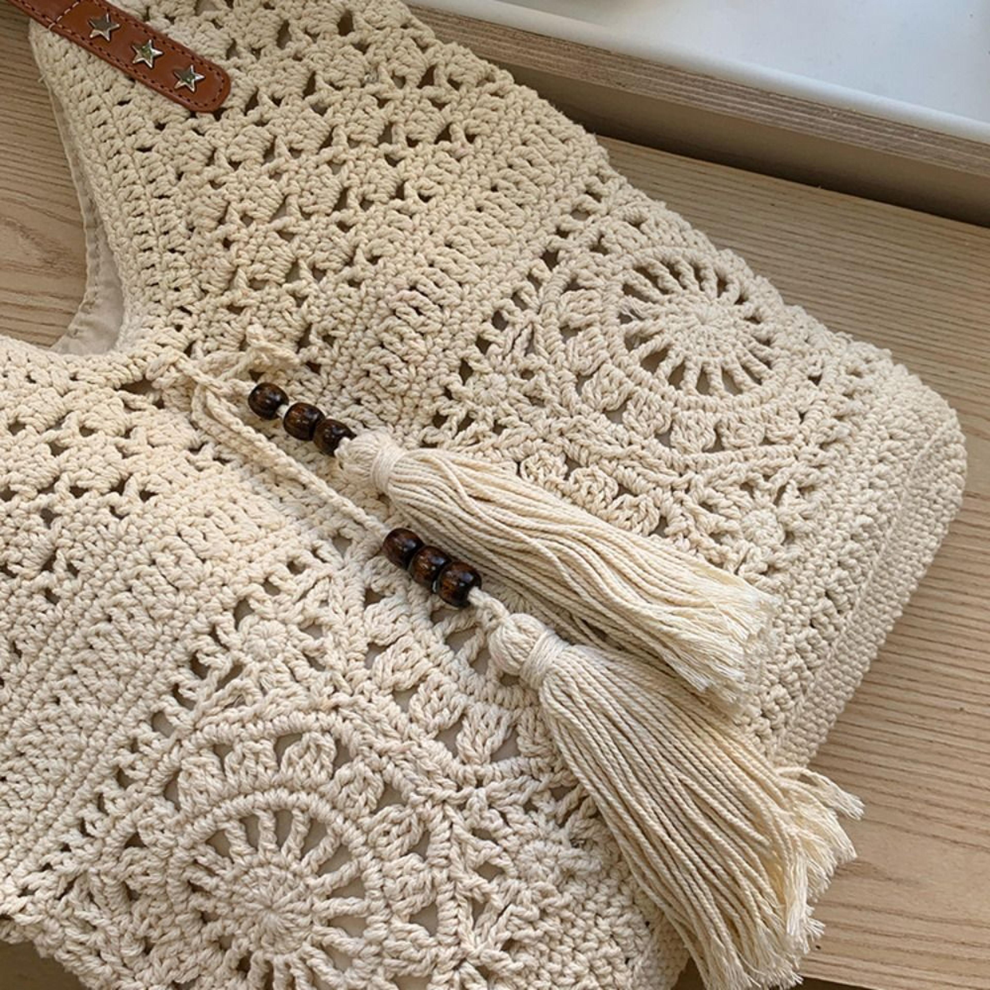 Handmade Bohemian Crochet Tote Bag For Casual Summer Style 2