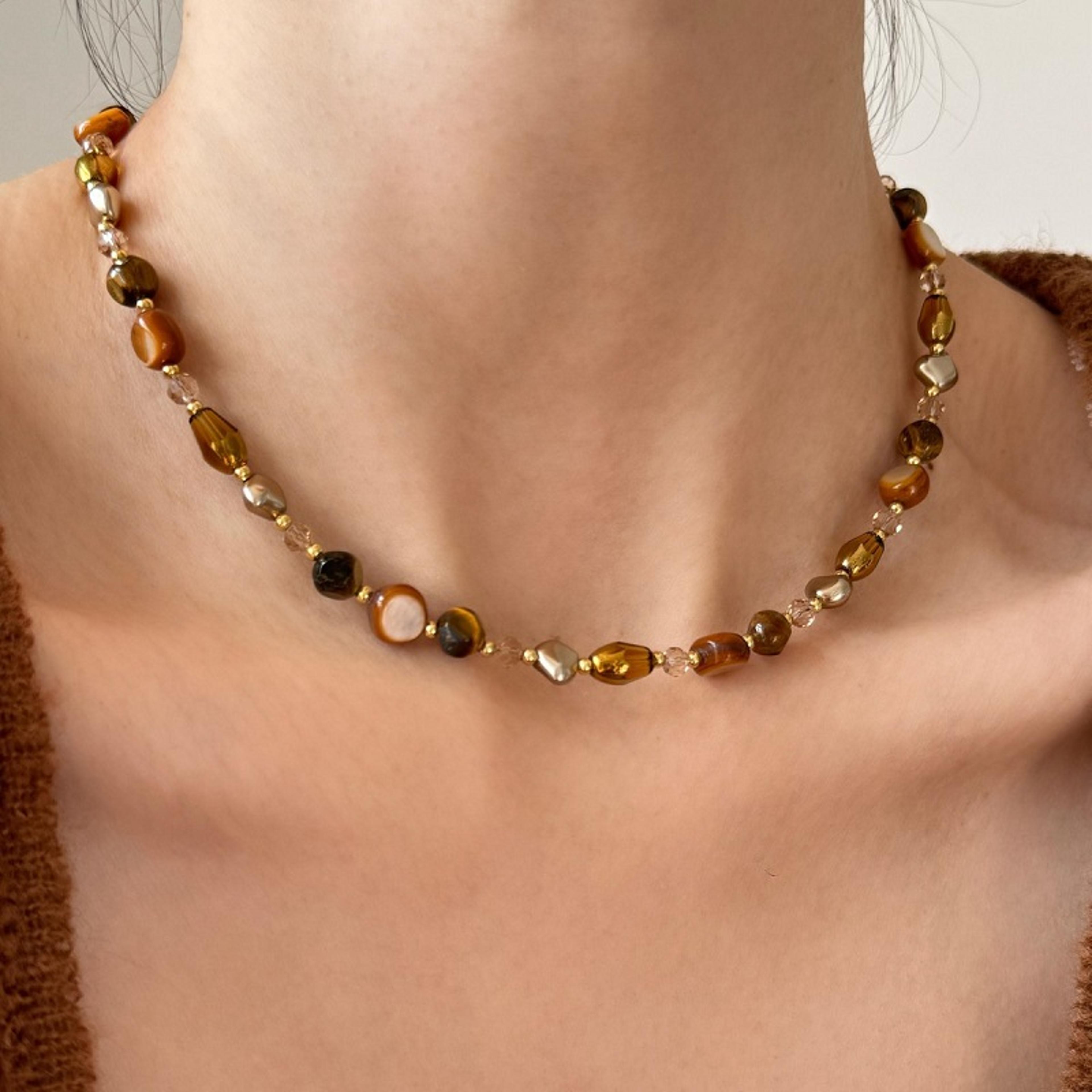 natural tiger eye stone choker