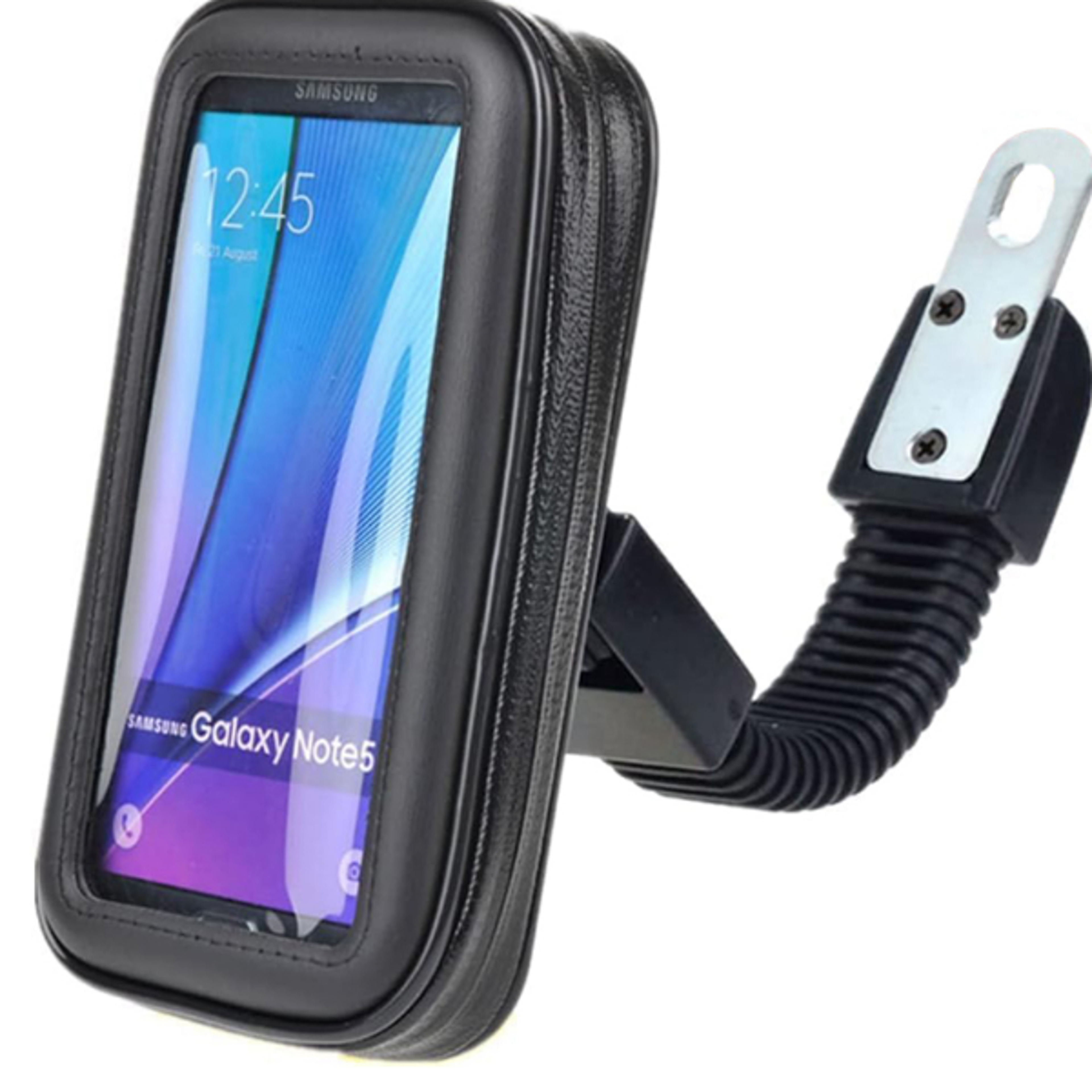 Motorcycle Universal Phone Mount Holder Waterproof with Rain Cover 360 Rotation Motorbike Rearview