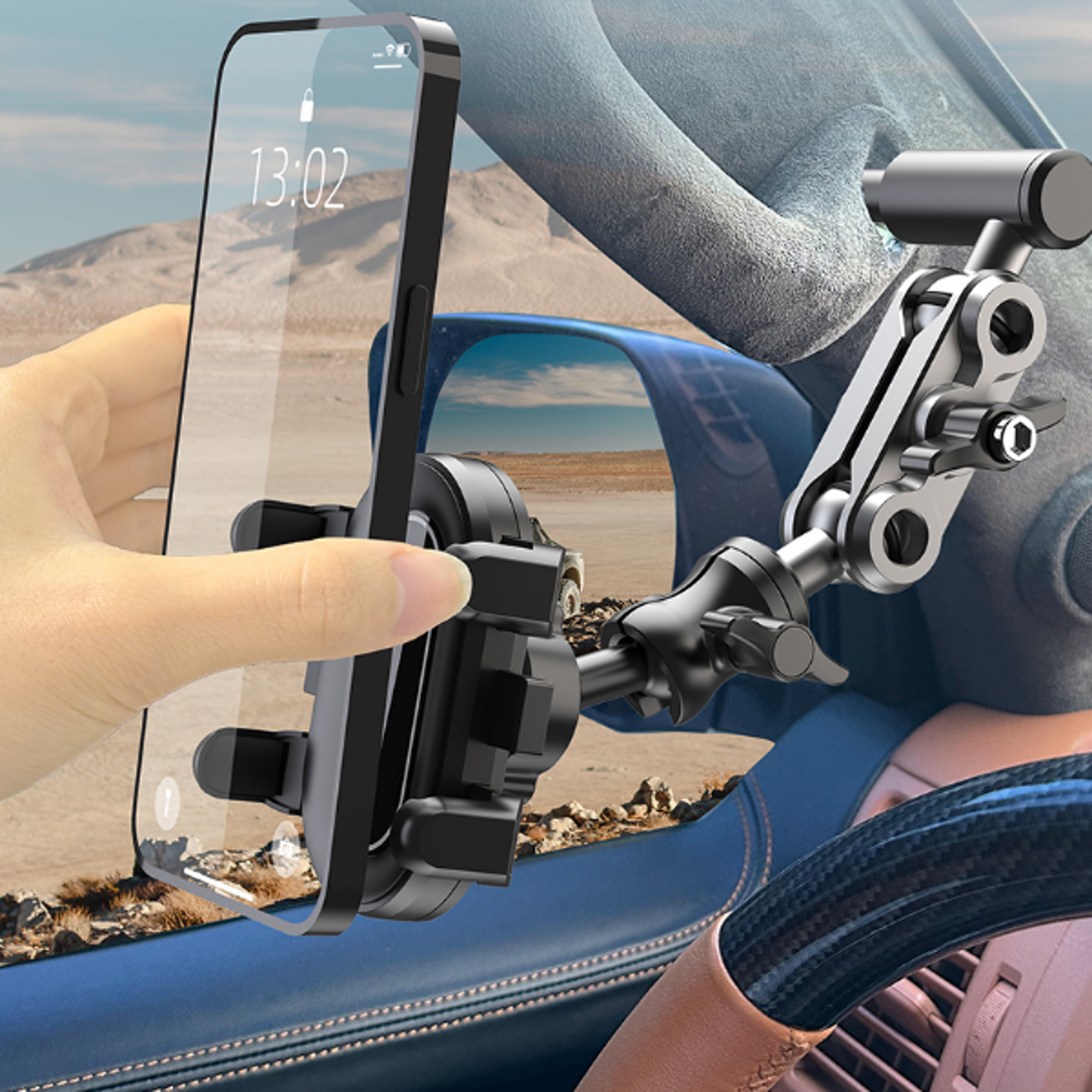 off-road vehicle car a-pillar mobile phone bracket, truck handle armrest mobile holder