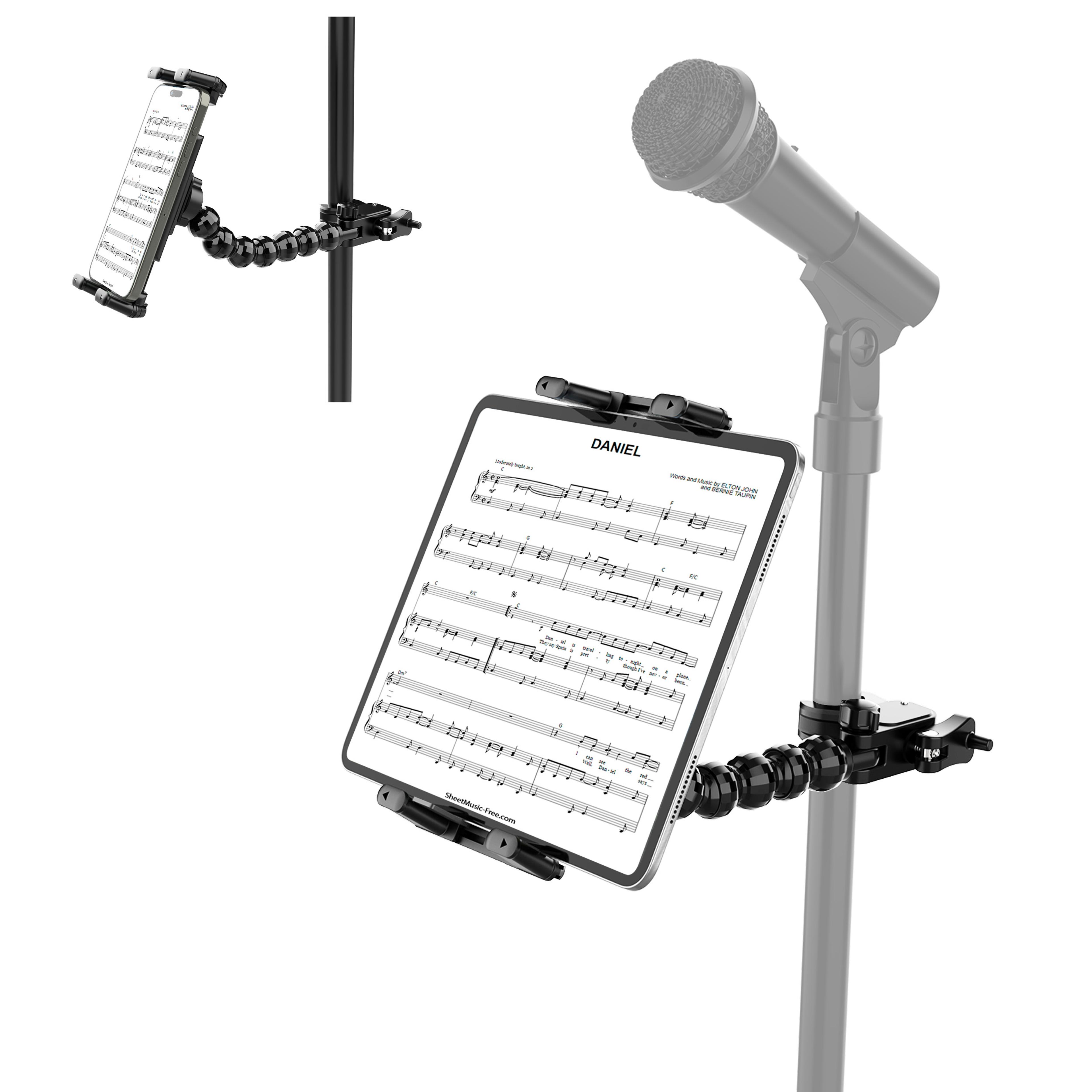 Music Stand Flexible Microphone And Tablet Stand Universal Compatibility 1