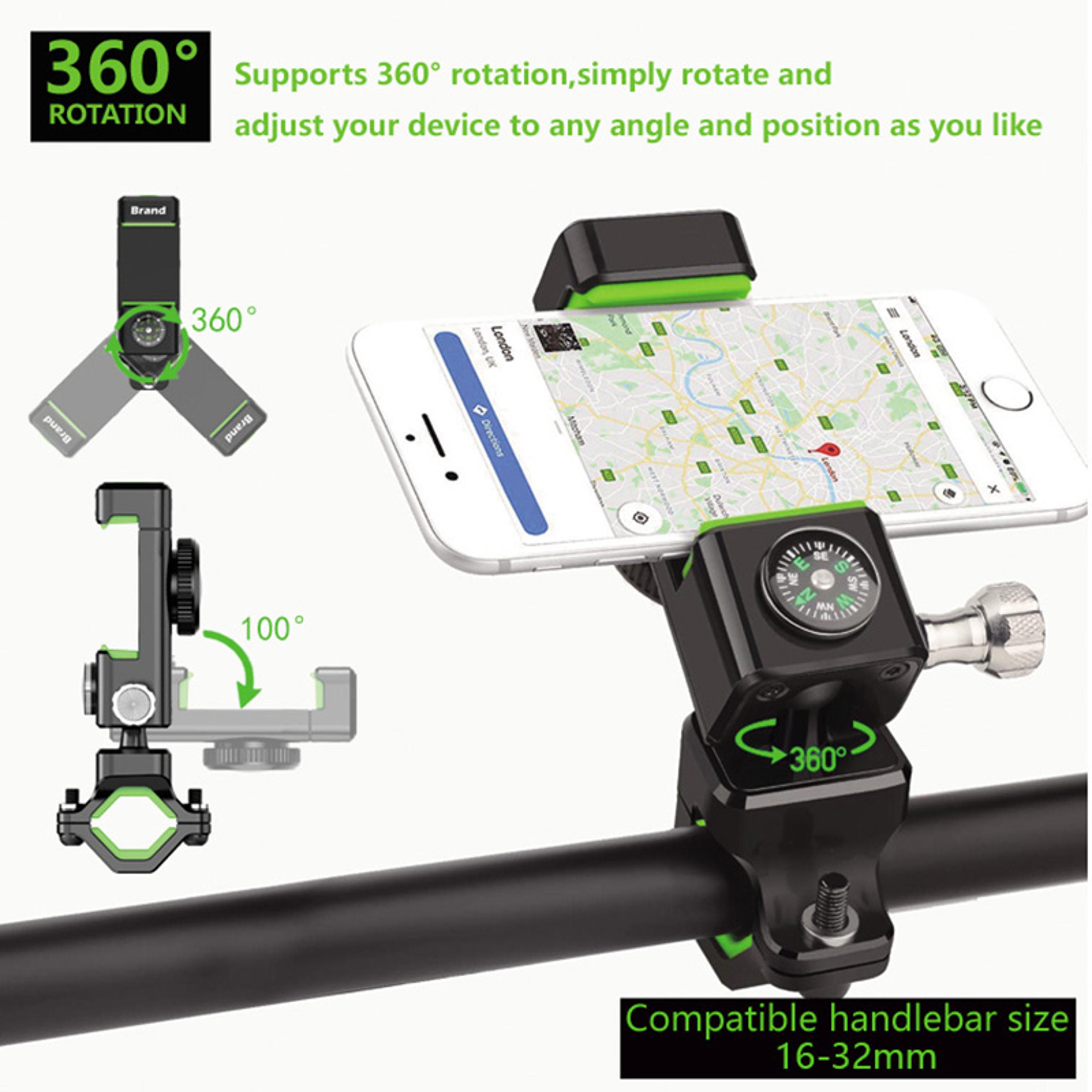 Universal Bike Phone Mount Motorcycle Handlebar Cell Phone Holder With Compass 1