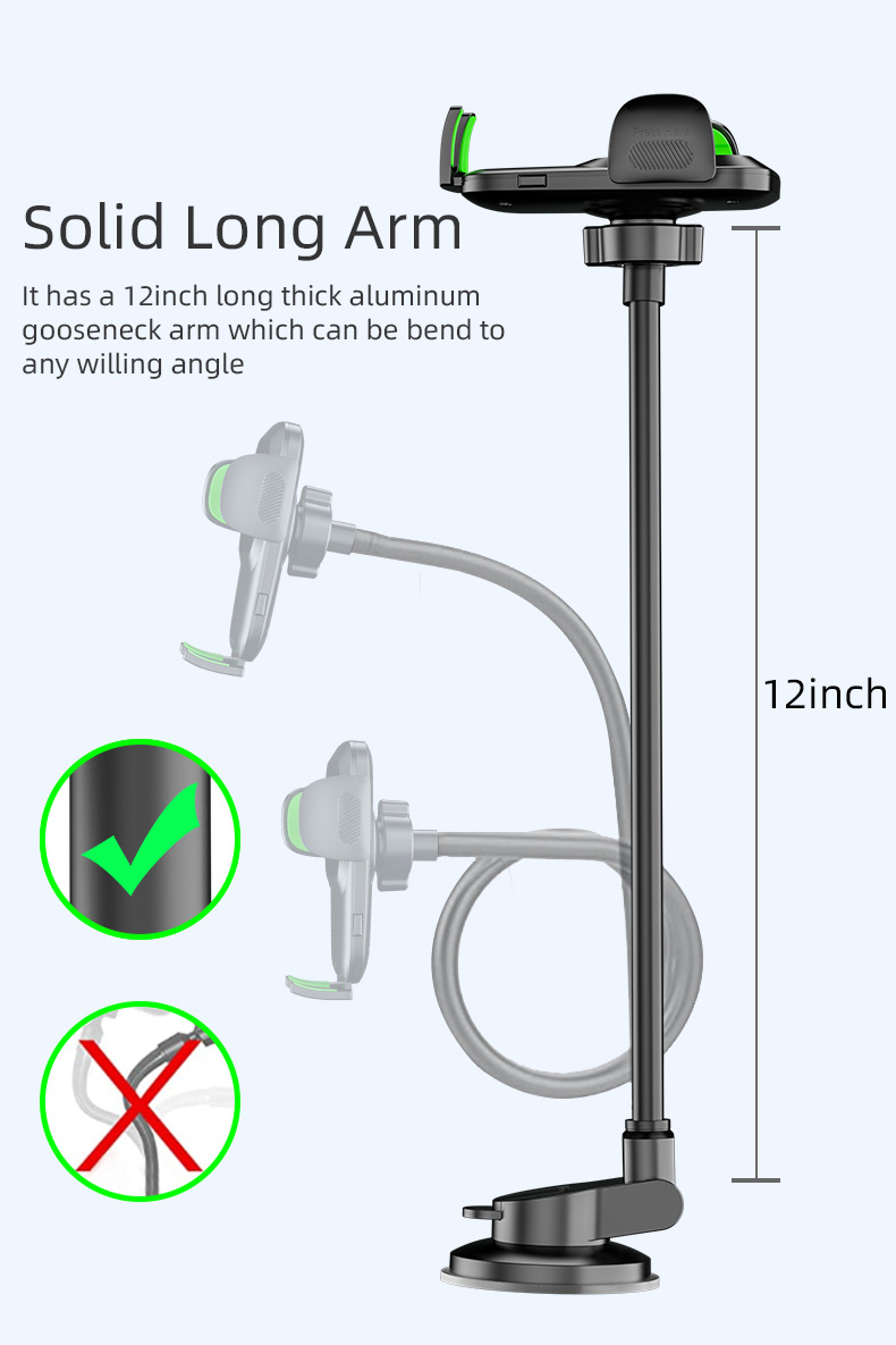 Suction Cup Phone Mount For Car Windshield Dashboard Cell Phone Holder For Trucks 1
