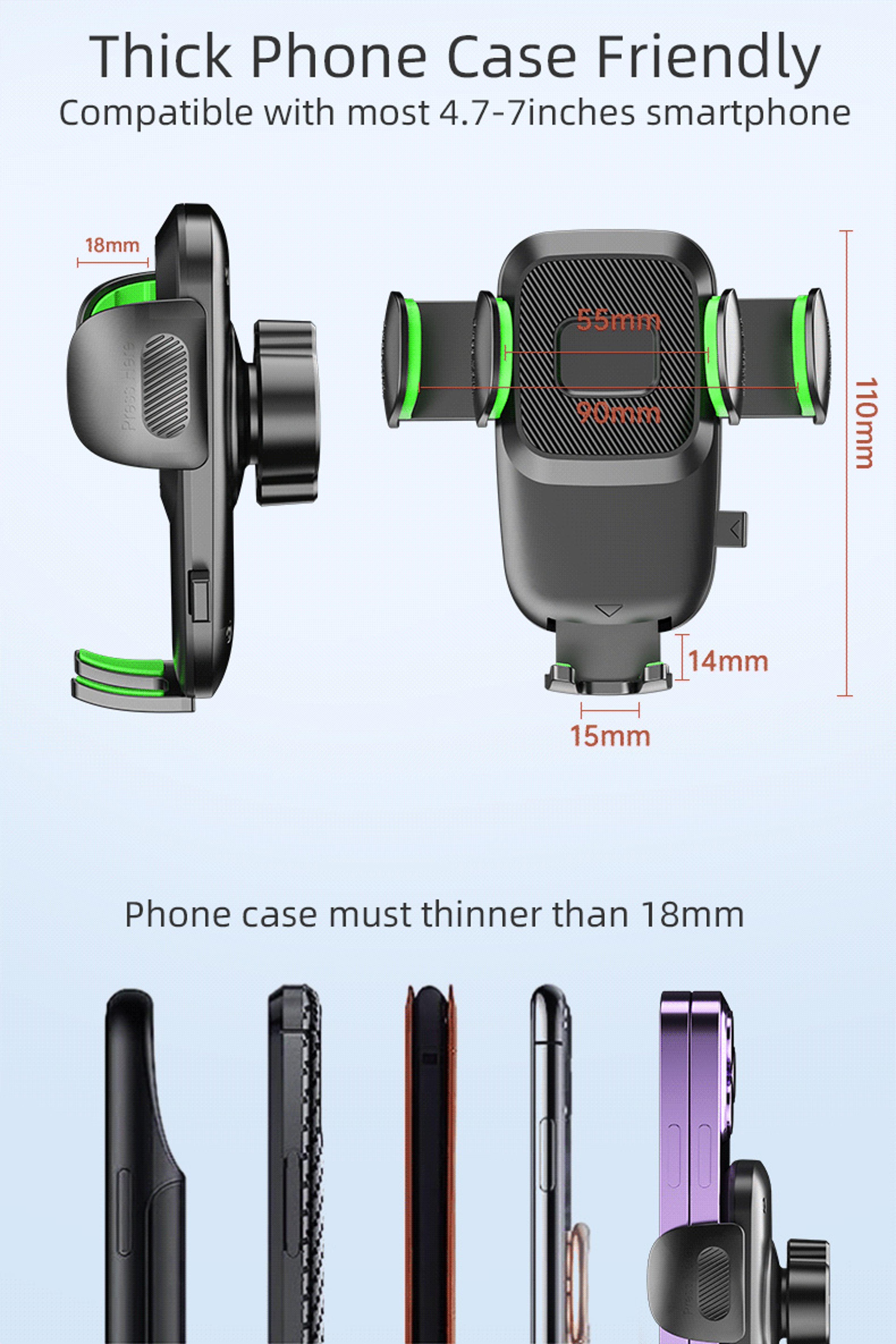 Suction Cup Phone Mount For Car Windshield Dashboard Cell Phone Holder For Trucks 4