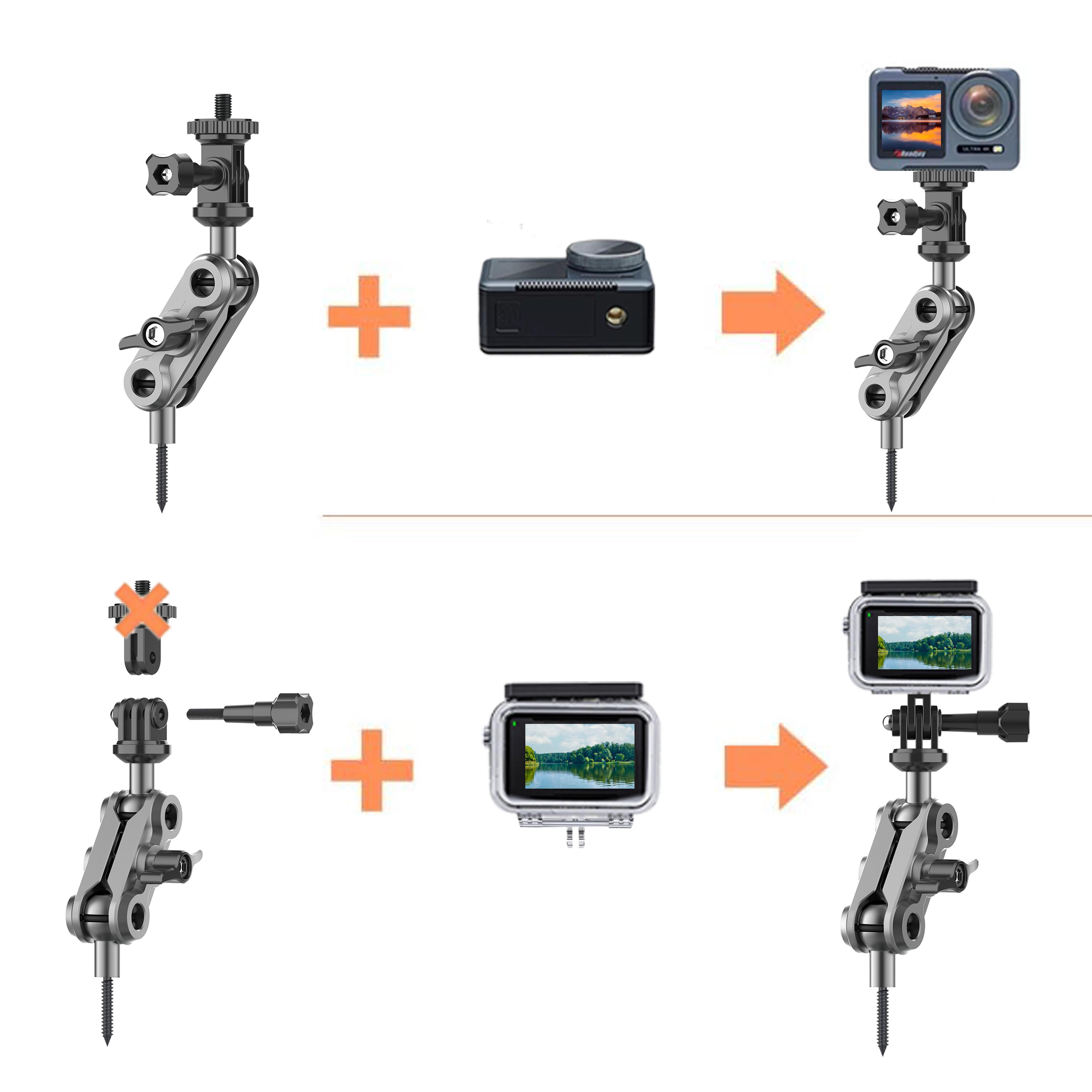 Adjustable Holder For Trail Cameras Mounting Bracket With Threaded Insert Outdoor Hunting Gear Acce 3