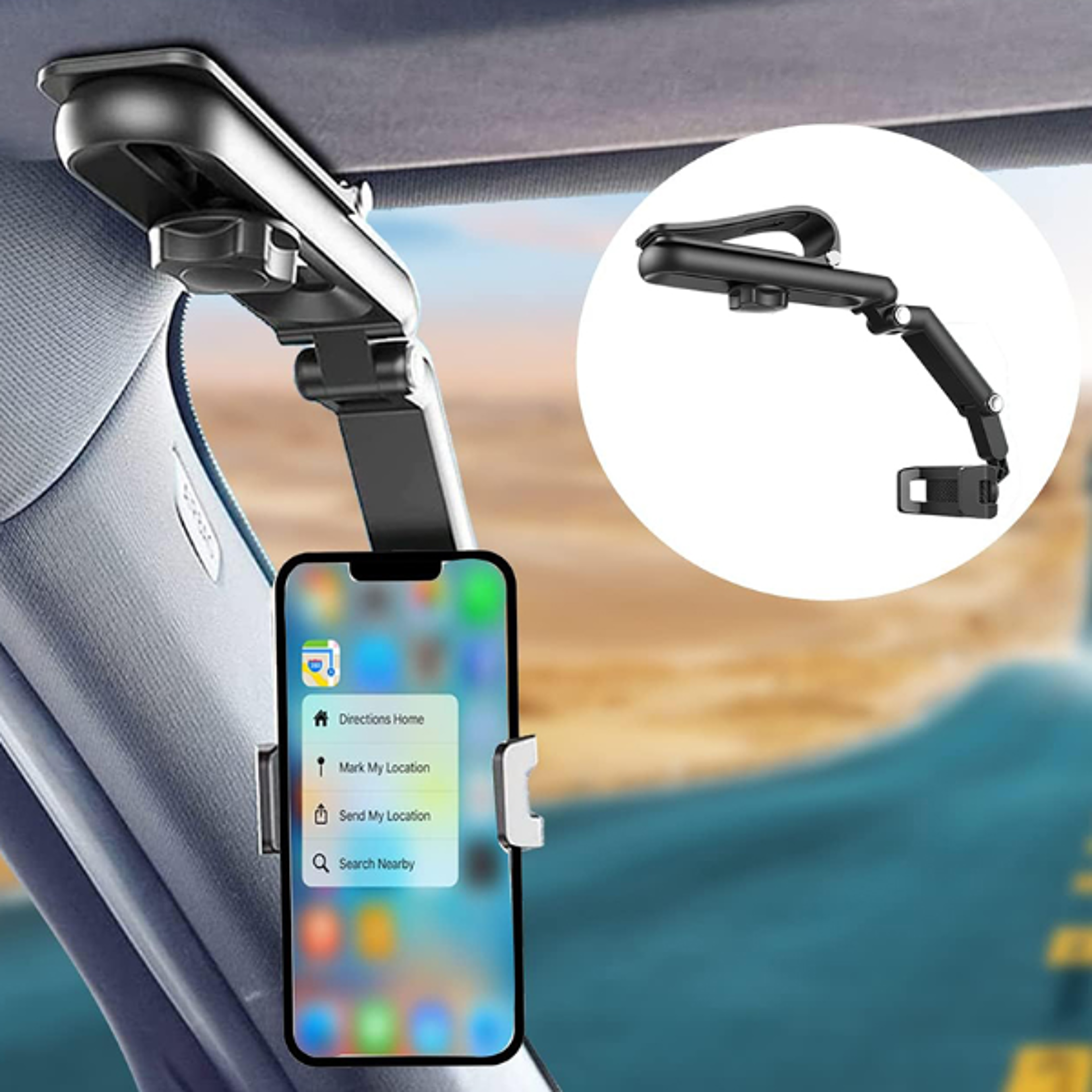 Sun Visor Phone Holder for Car Multifunctional 360 Rotating Sun Visor Cell Phone Holder with IPhon