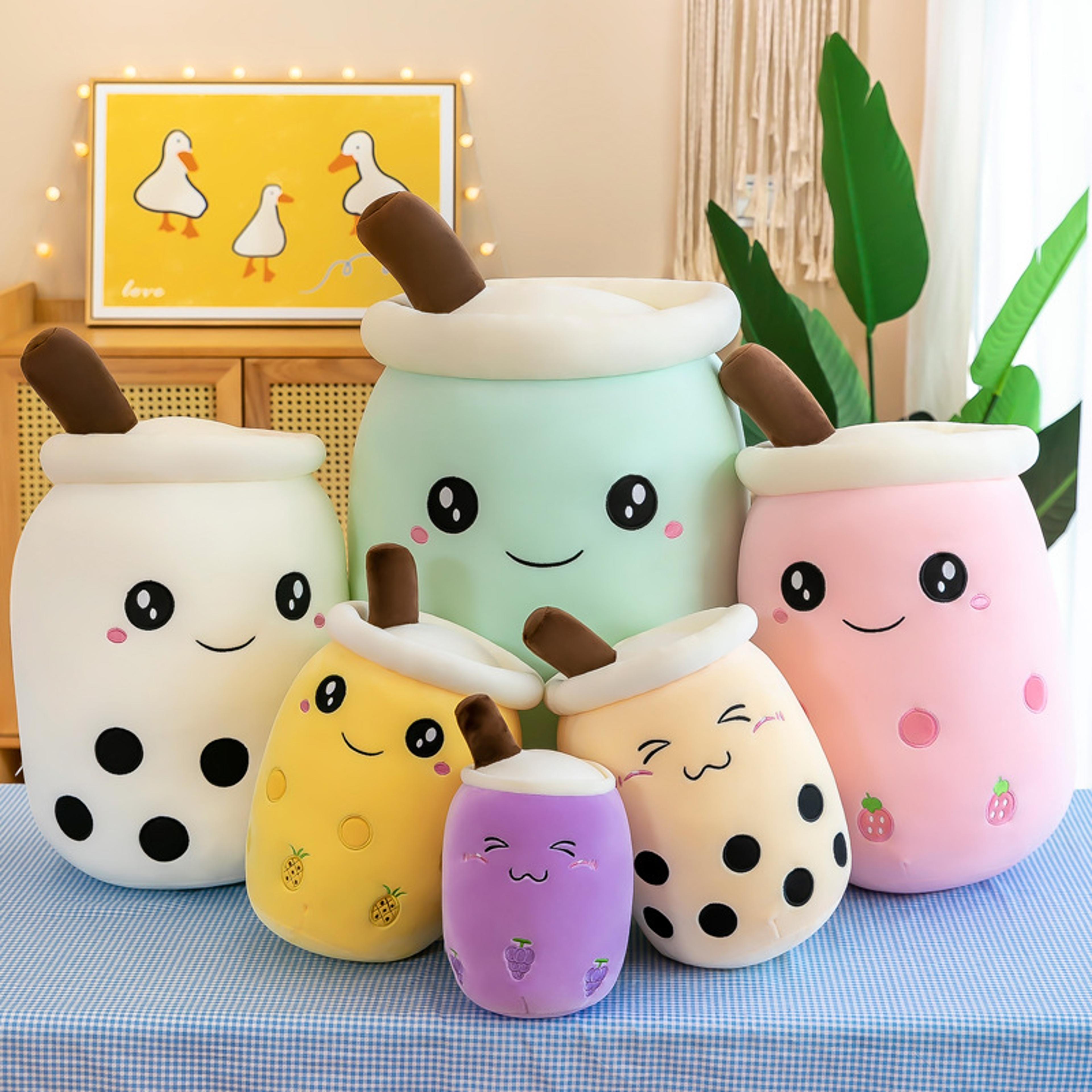 kawaii plush toys, soft boba plush bubble tea pillow for babies