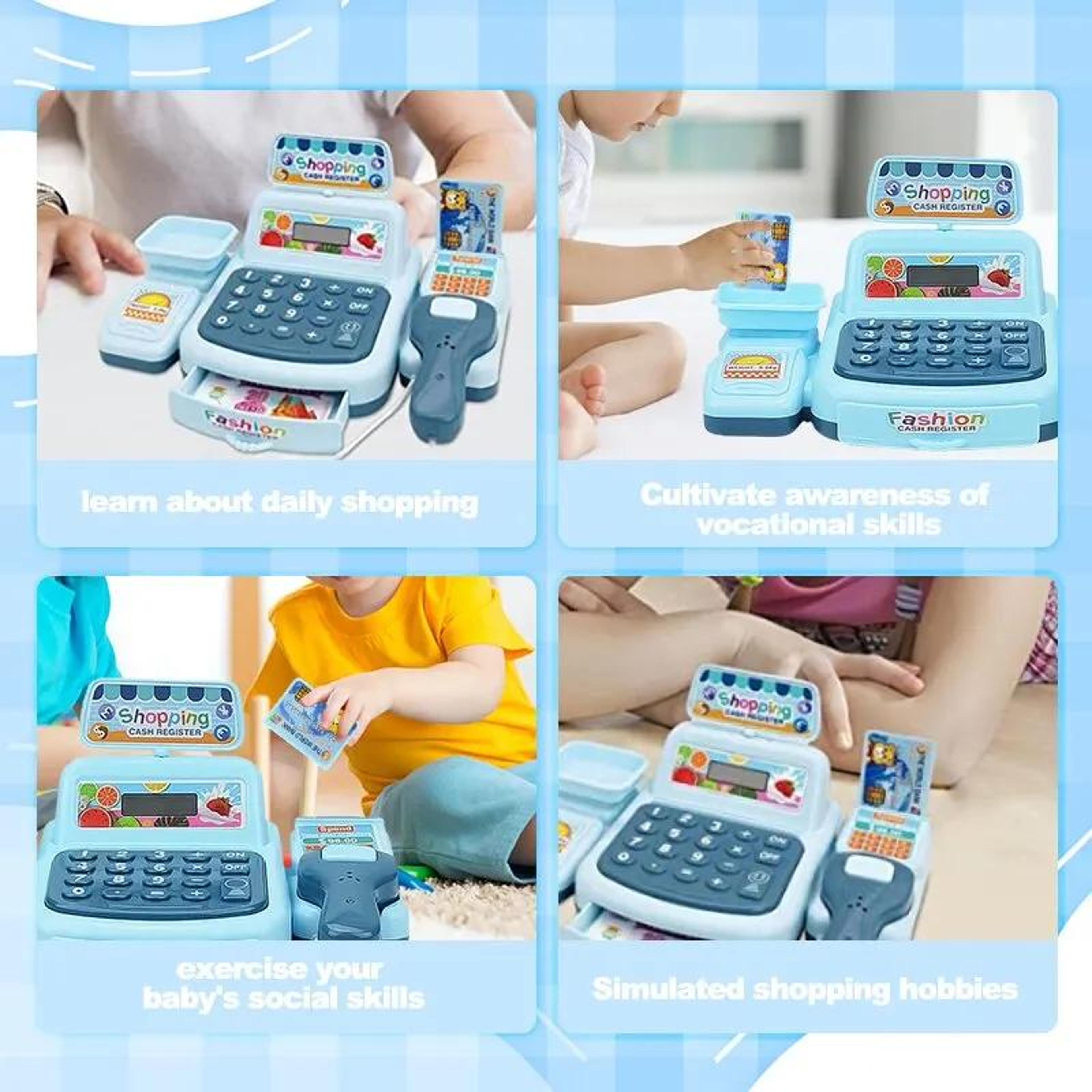 Realistic Checkout Counter Simulated Cash Register Toys Playhouse Roleplay Education Shopping Model 4