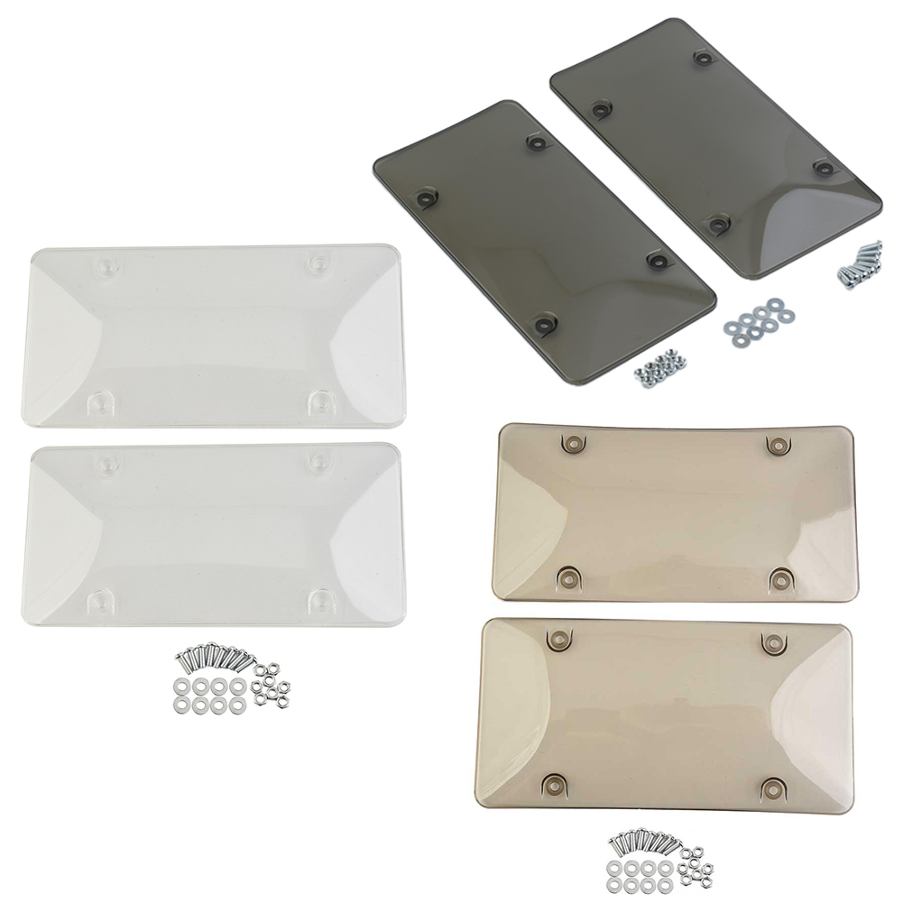 ABS Car License Plate Cover Tinted Tag Shield Protector For Vehicle Exterior 2