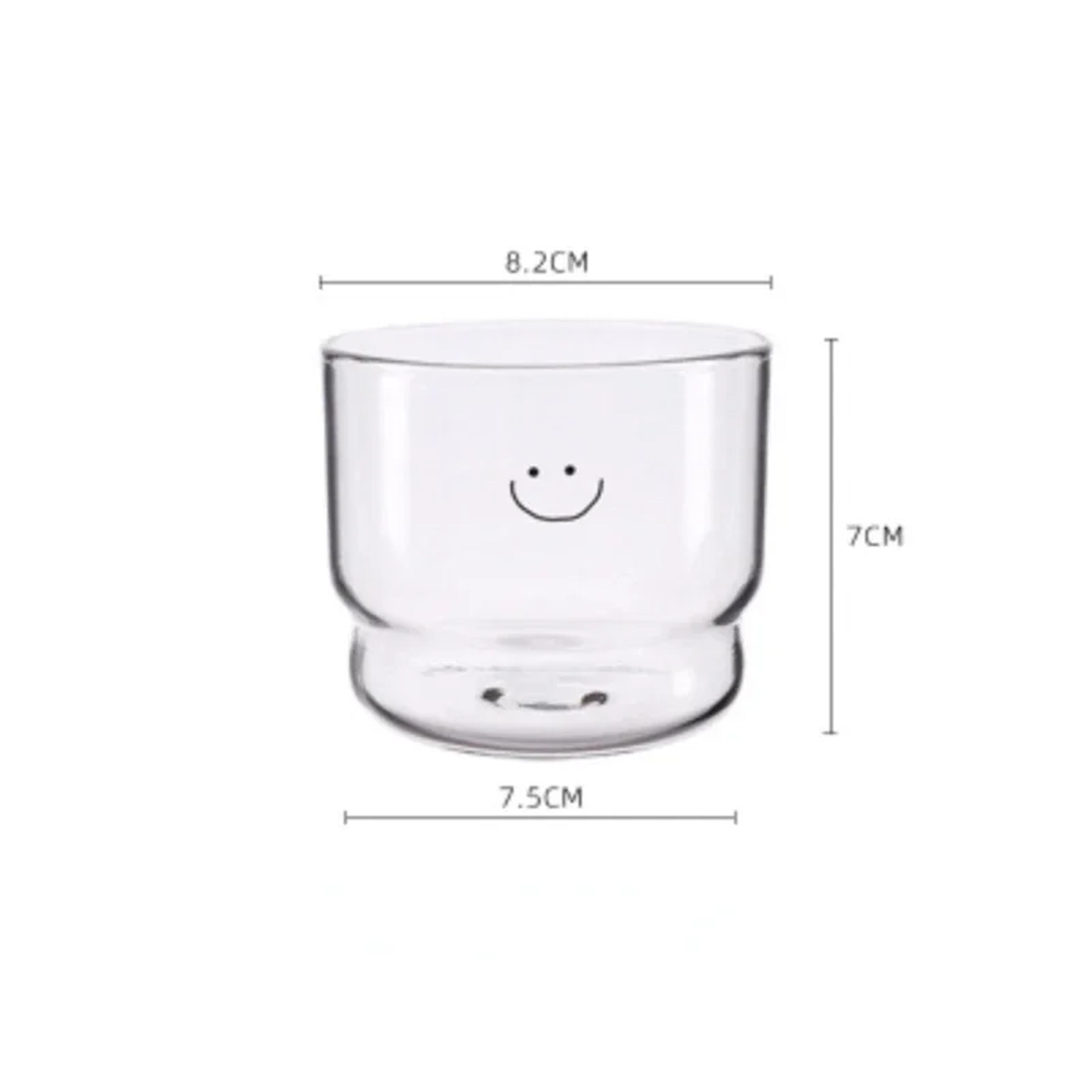 Happy Heart Glass Mug Transparent Heat Resistant Tea Coffee  Milk Cups 4