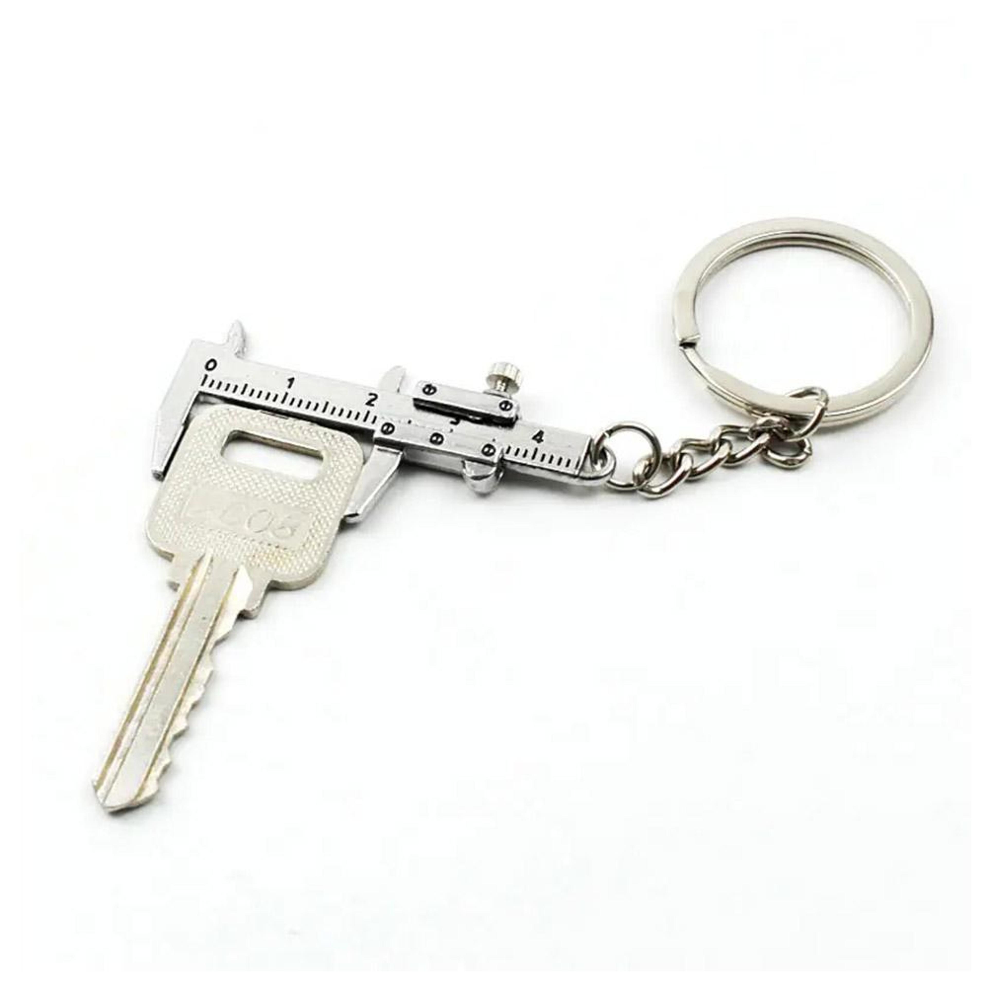 Movable Ruler Vernier Caliper Mini Metal Ruler Key Chain Creative Gift Tool 1