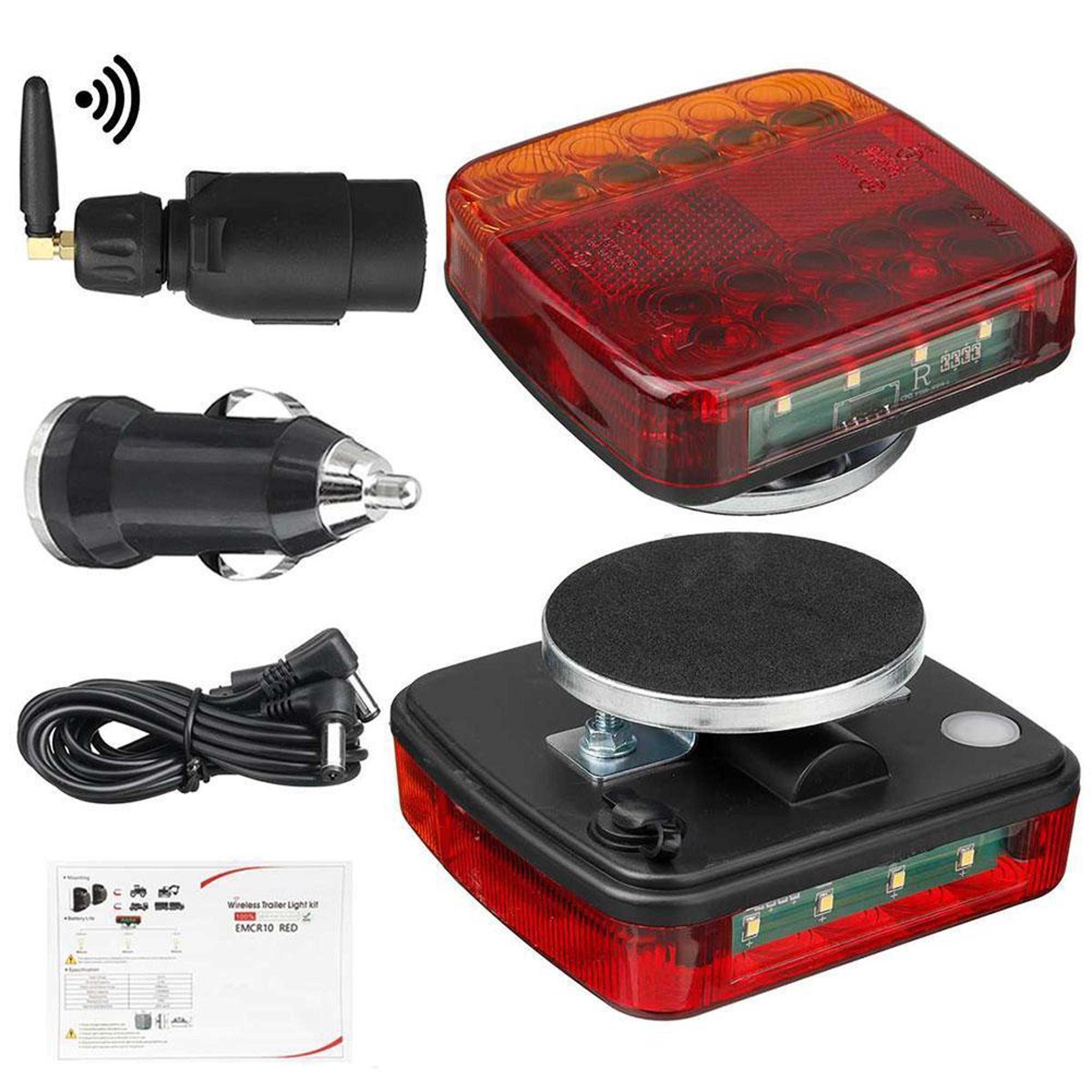 Rechargeable Rear Taillight Signal Warning Lamp Wireless Magnetic Waterproof Trailer Light 0
