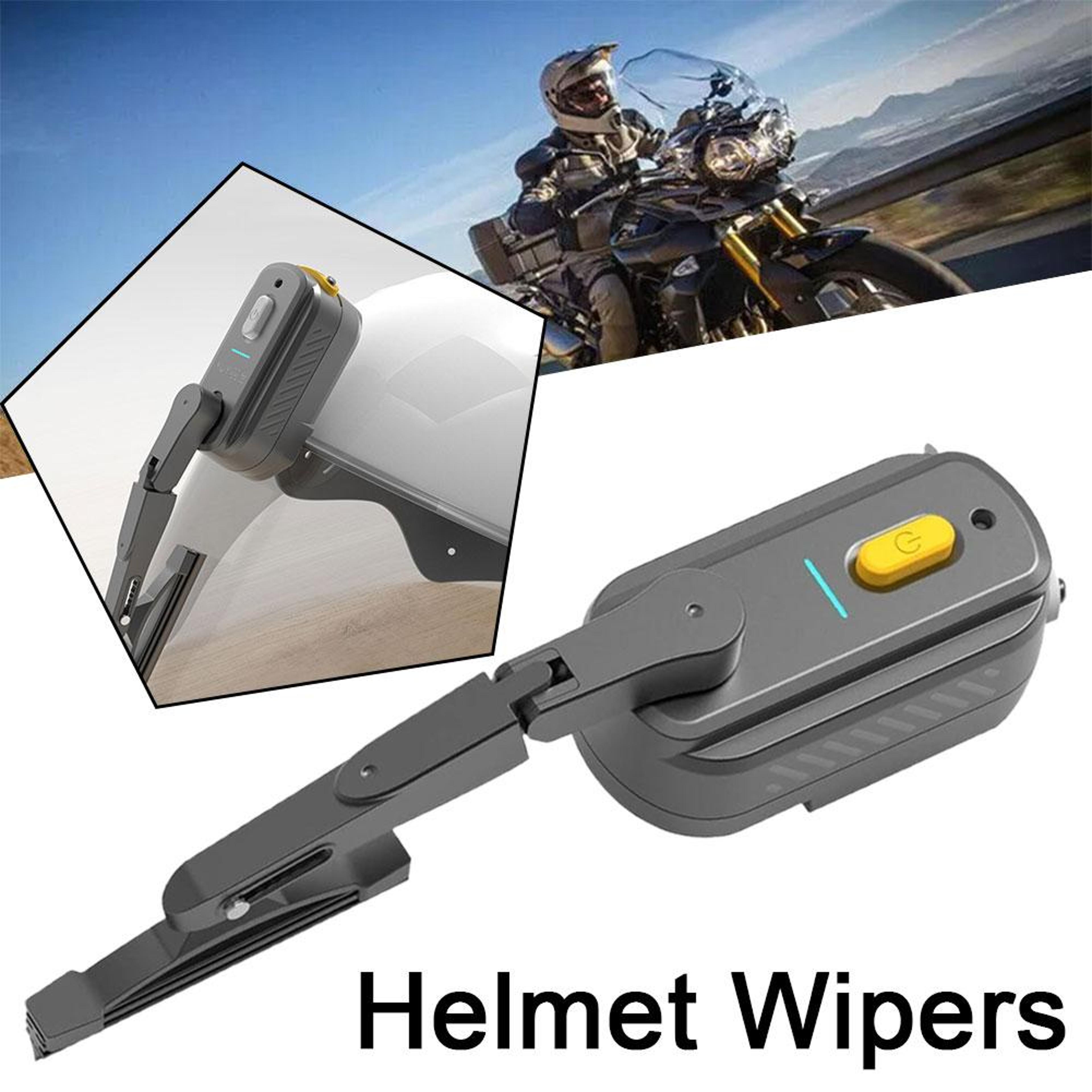 Universal Waterproof Helmet Wiper Electric Rechargeable Visor For Motorcycle Windshields 1