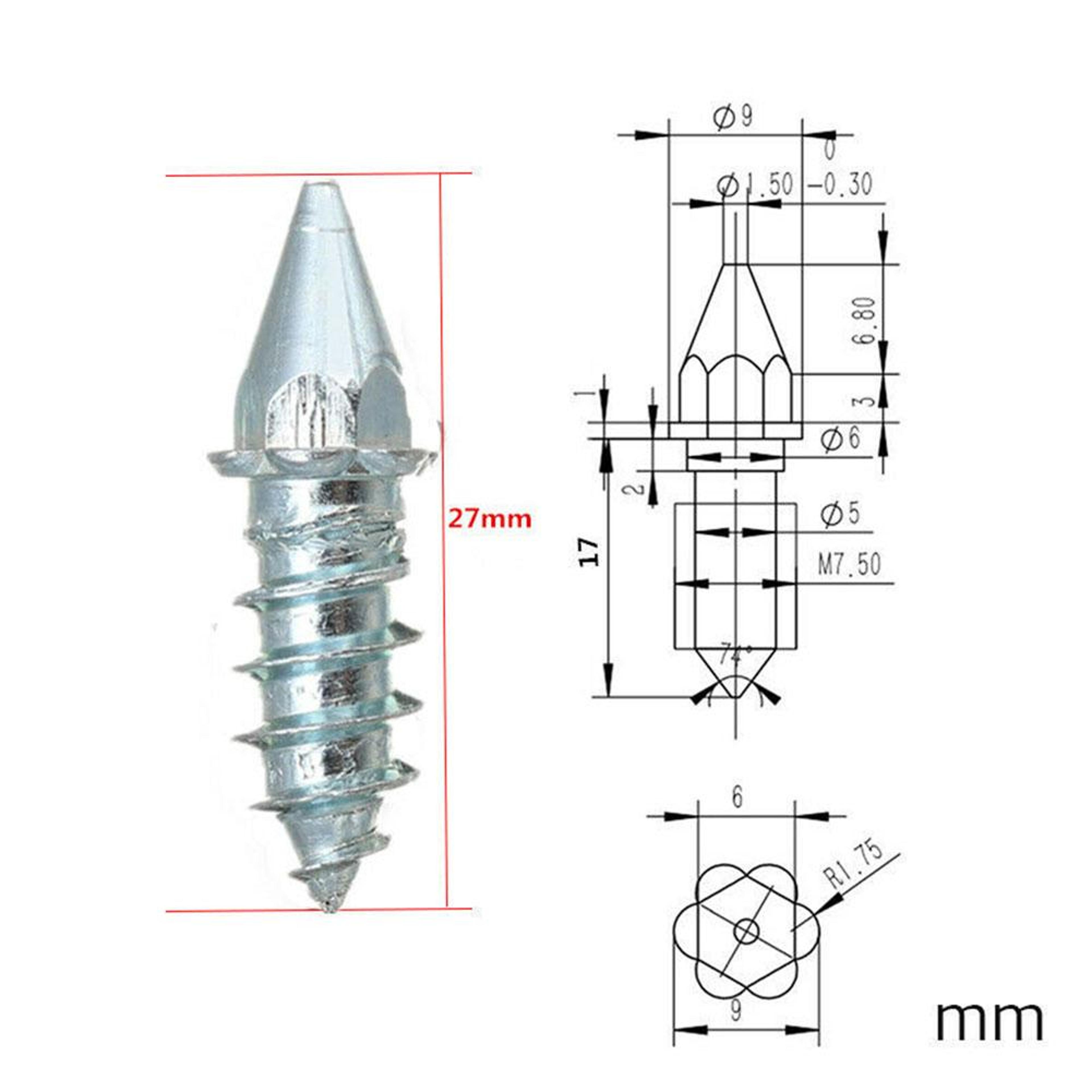 Universal Bike Truck Auto Snow Spikes Motorcycle Car Tire Anti Slip Studs Screws Winter Tyre Cleats 2