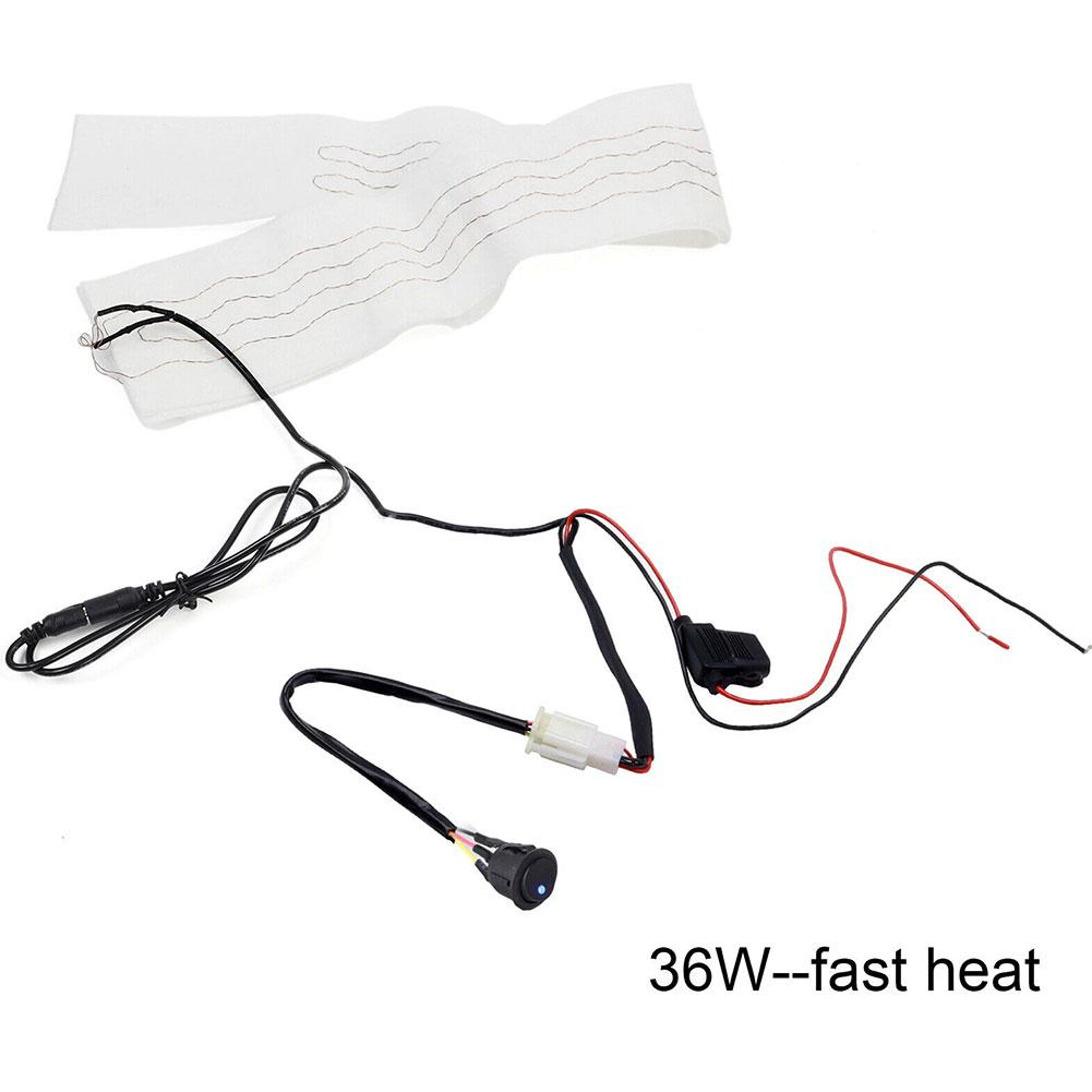 Car Steering Wheel Heater Kit  Red LED Carbon Fiber Heating Pad With Wire Harness For Comfortable W 1