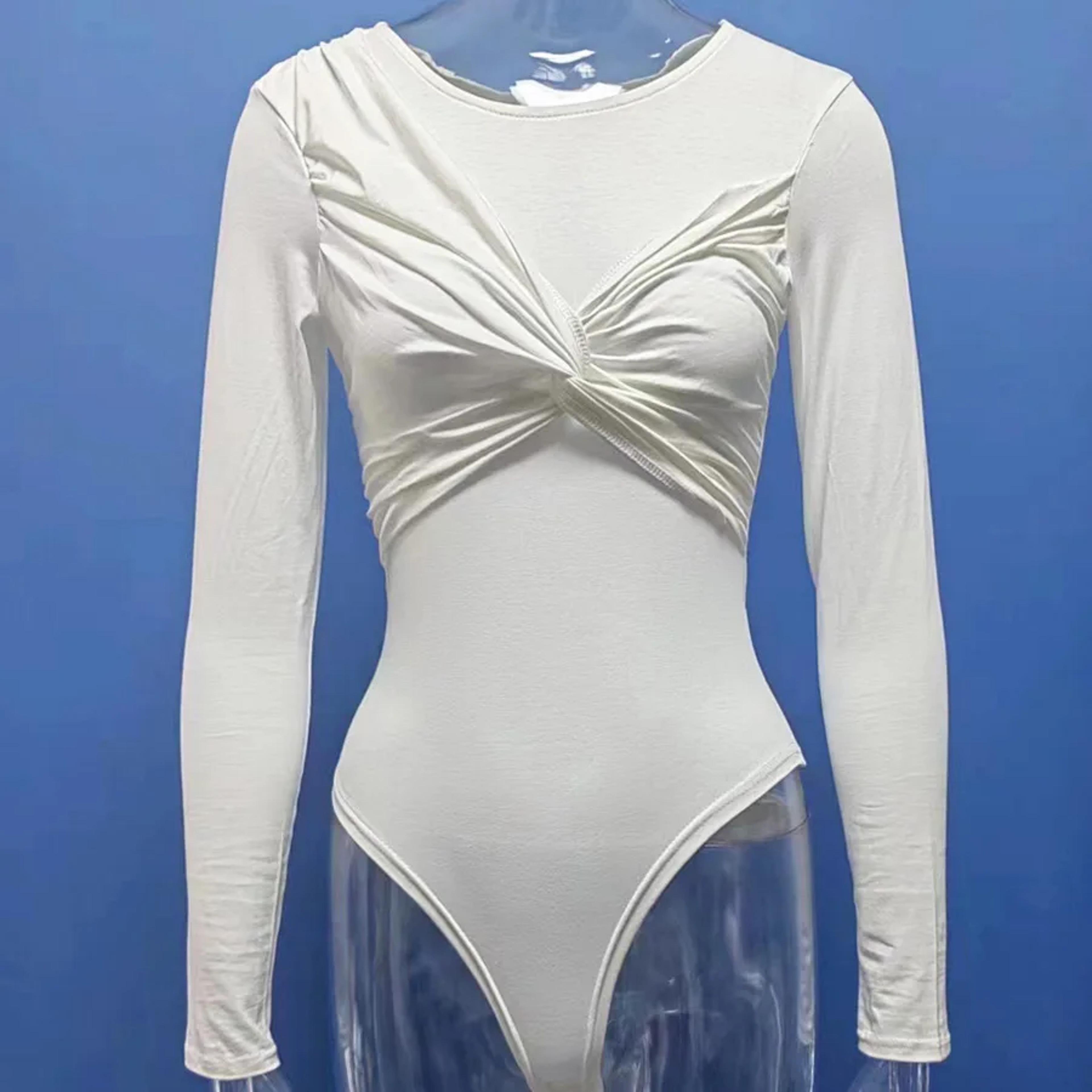 Solid Color Long Sleeve Romper For Women Summer Jumpsuit 5