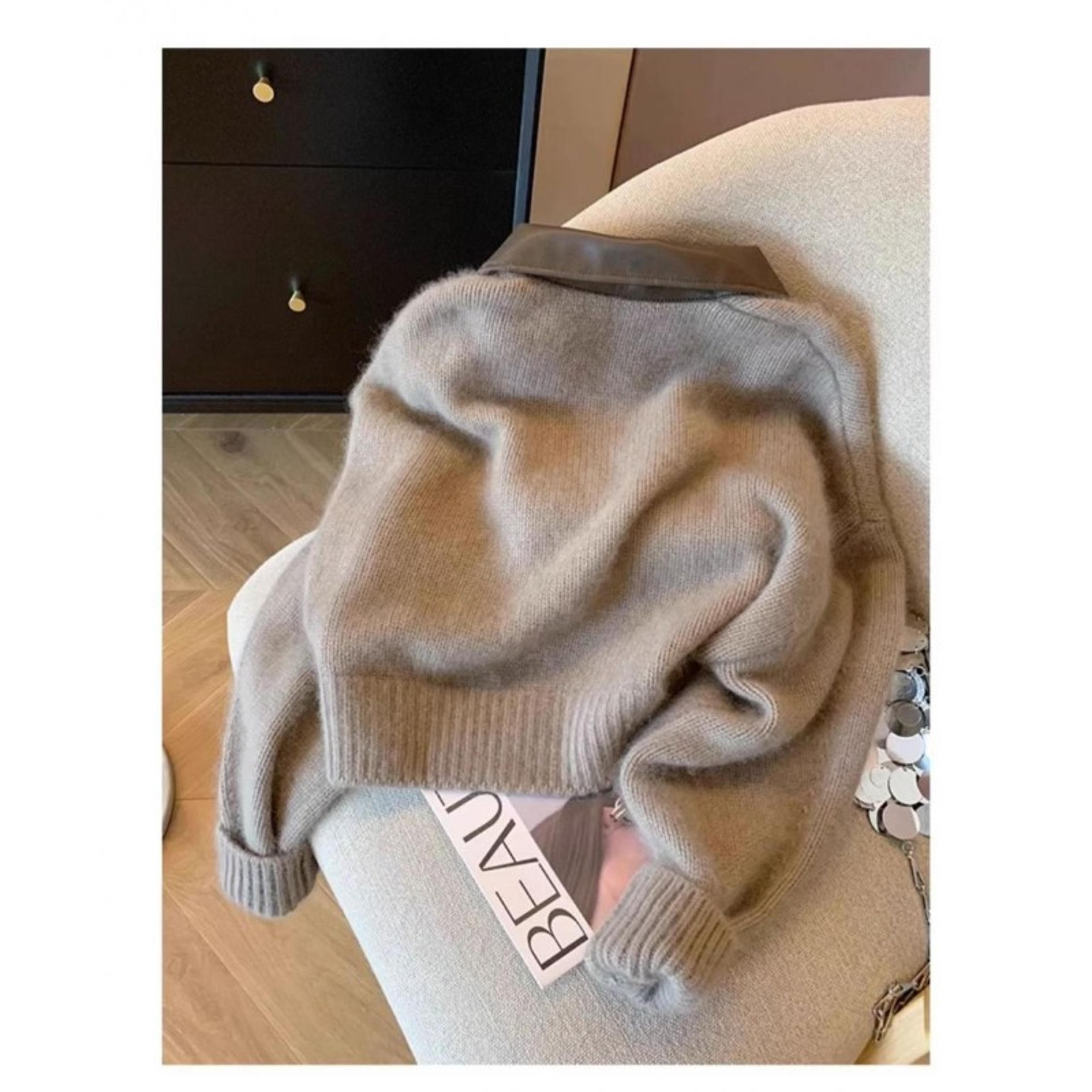 Vintage Zipper Cropped Cardigan For Women  Thick Knitted Autumn Sweater Bomber Jacket  Fitted Knitw 1