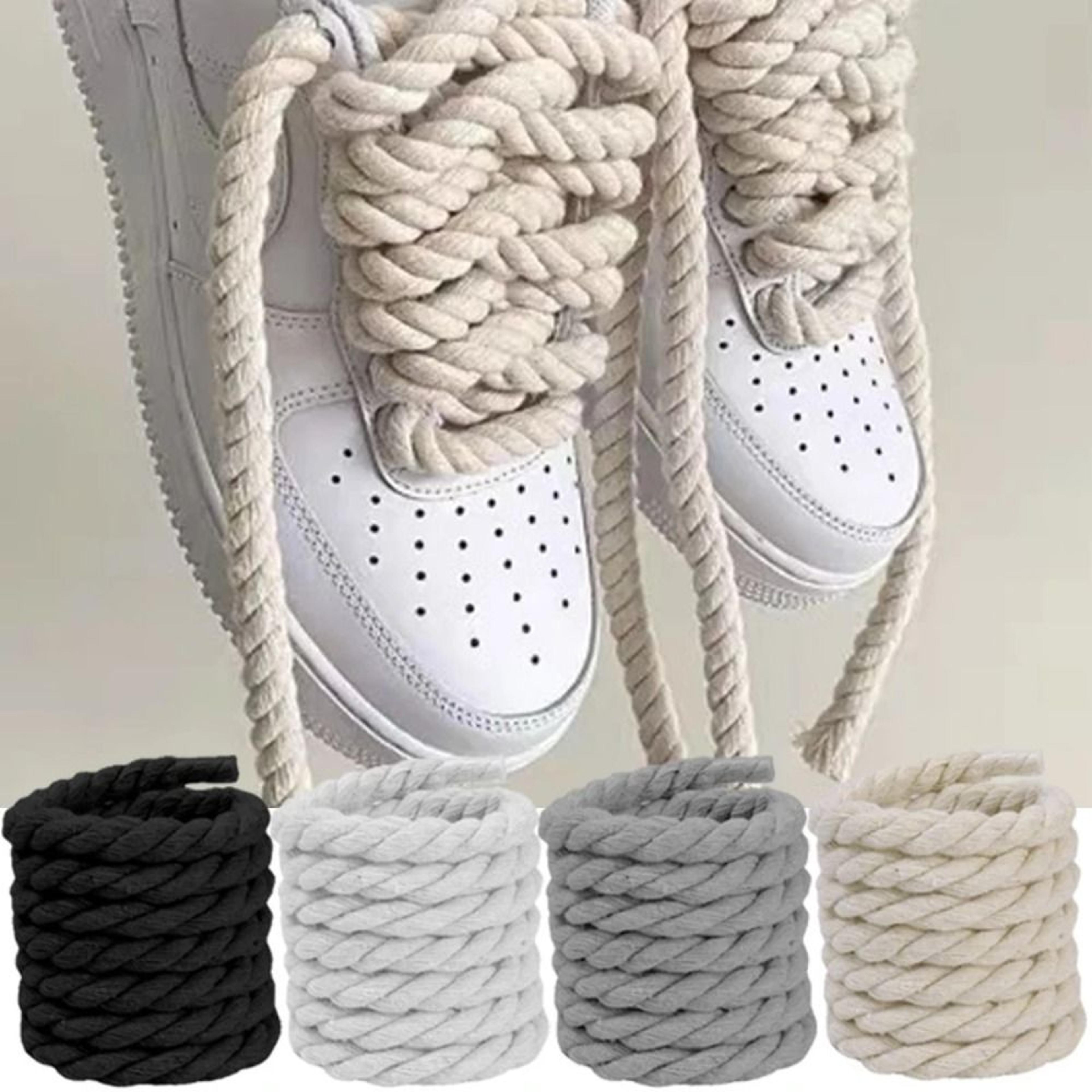 Round Thick Rope Laces  HighQuality Solid Color Polyester Cotton Shoelaces Bold Width 0