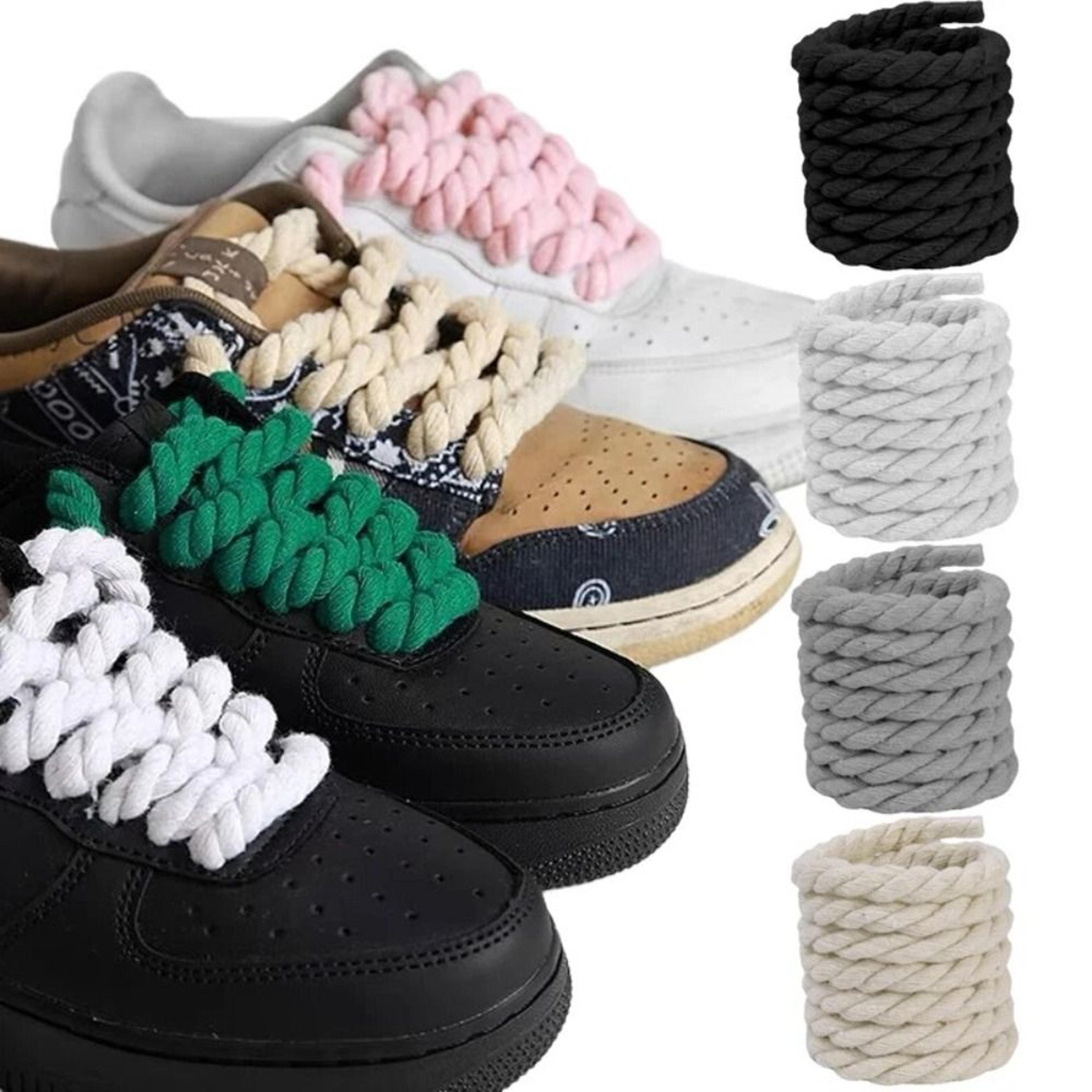 Round Thick Rope Laces  HighQuality Solid Color Polyester Cotton Shoelaces Bold Width 1