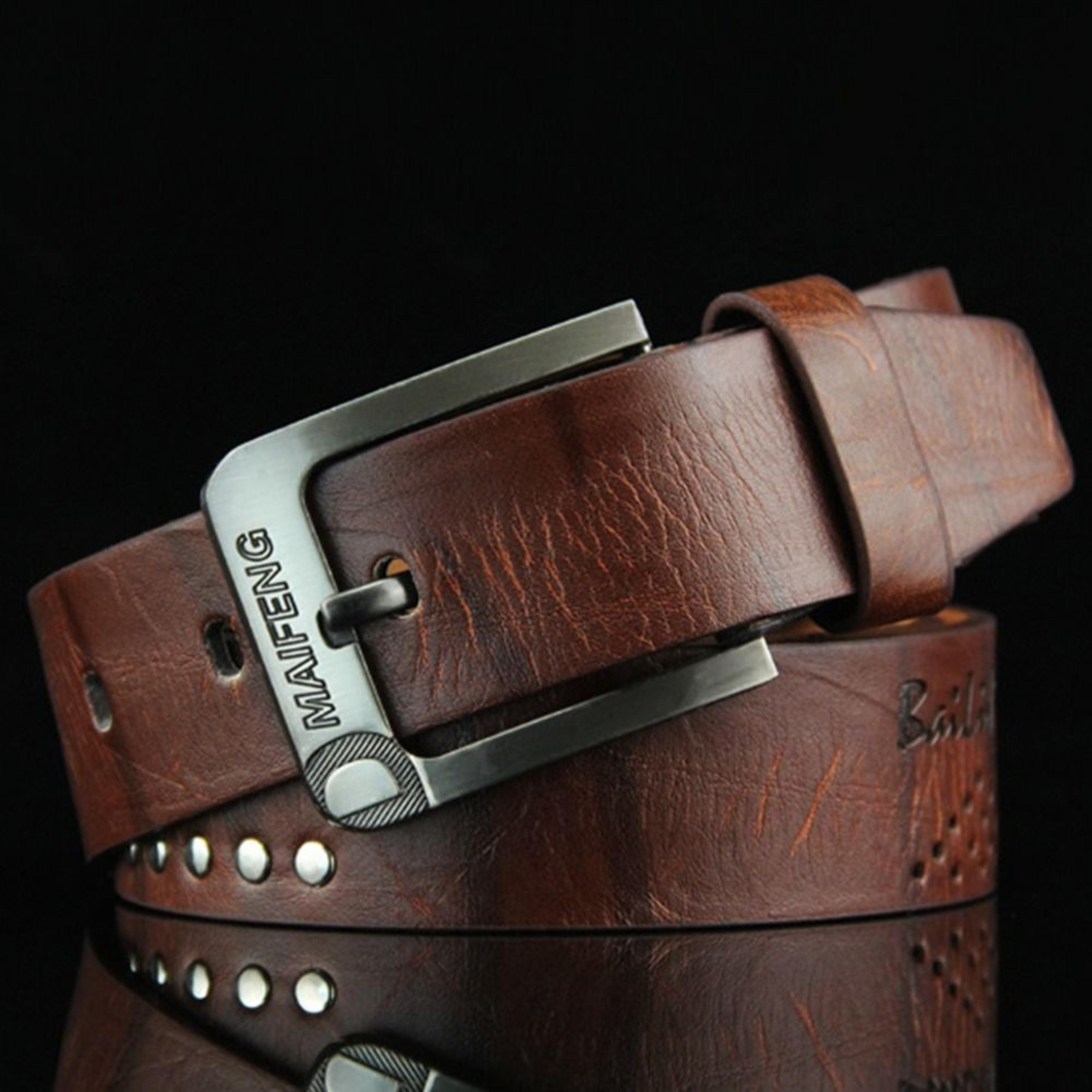 Luxury Leather Men Belt With Classic Alloy Buckle  HighQuality Vintage Business Waistband 1