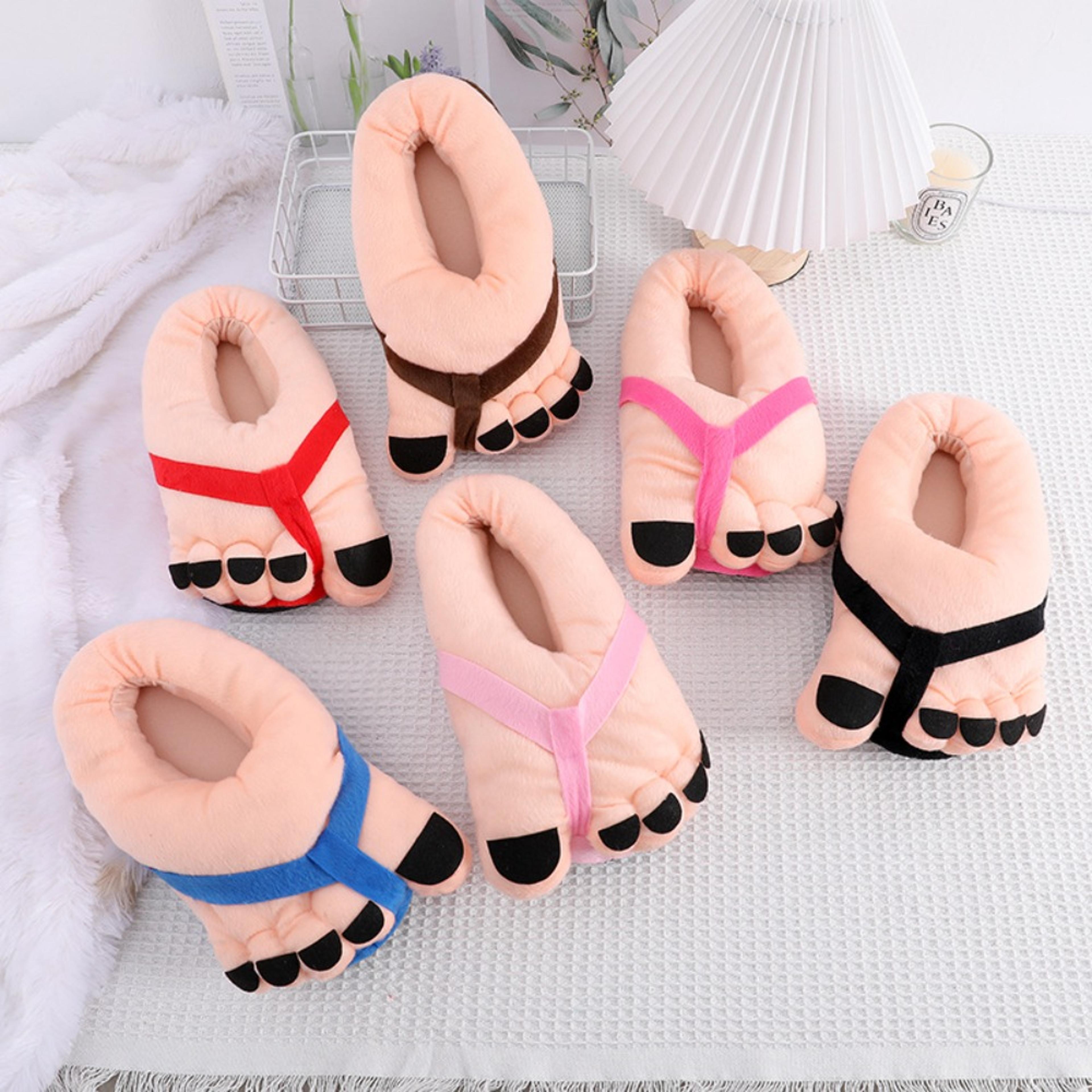 Creative Winter Slippers For Men  Women  Fun Big Feet Couples Soft Cotton House Slides 2